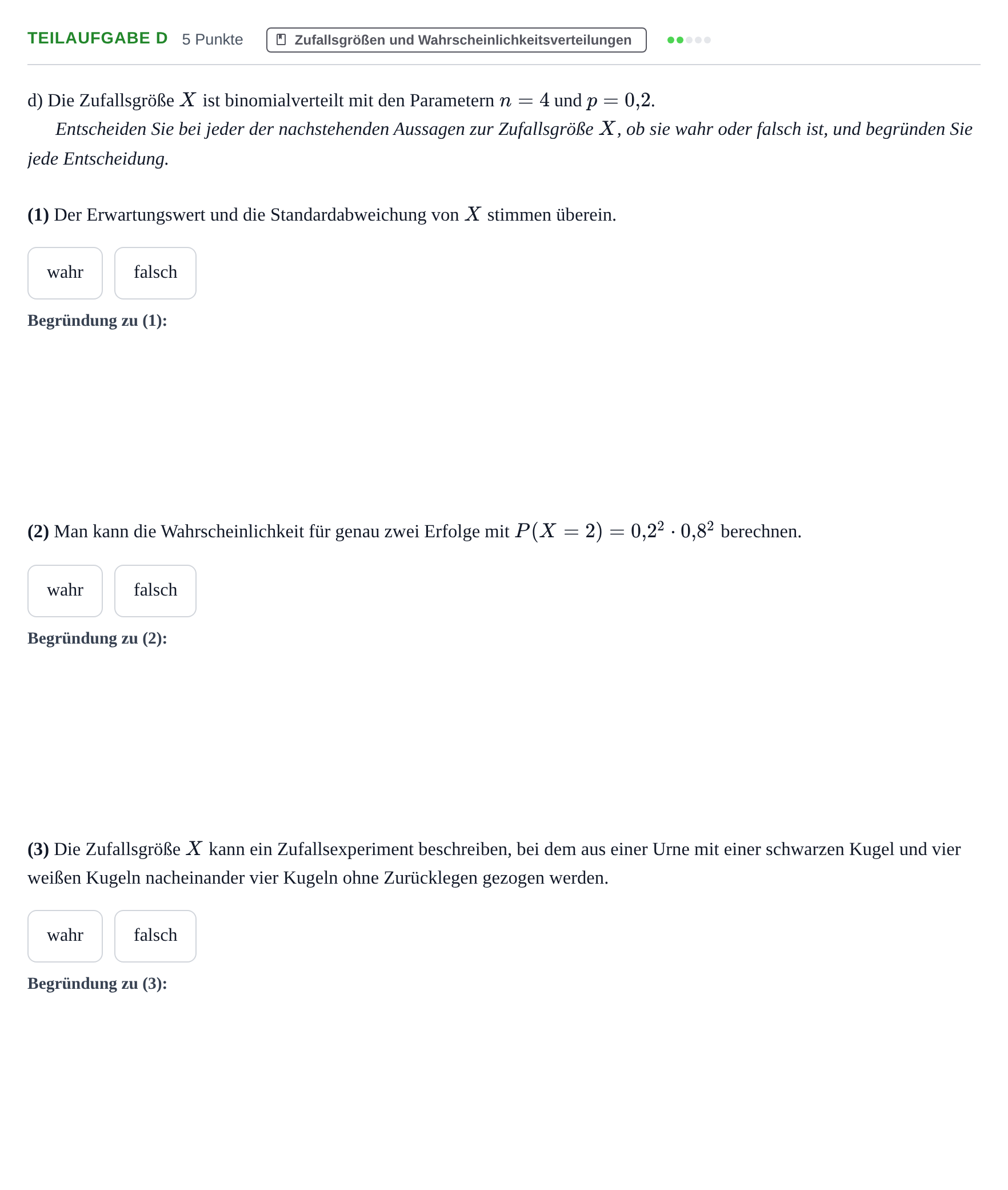 Aufgabenstellung: Teilaufgabe d · Abitur NRW Mathematik GK · Nachtermin · CAS · Weiterbildungsko 2021