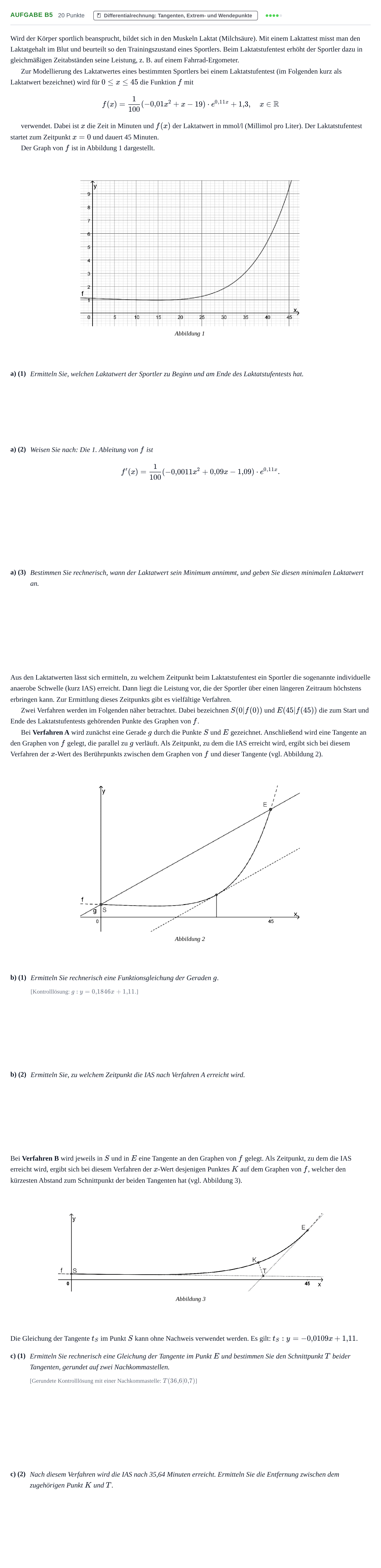 Aufgabenstellung: Aufgabe B5 · Abitur NRW Mathematik GK · Nachtermin · GTR 2021