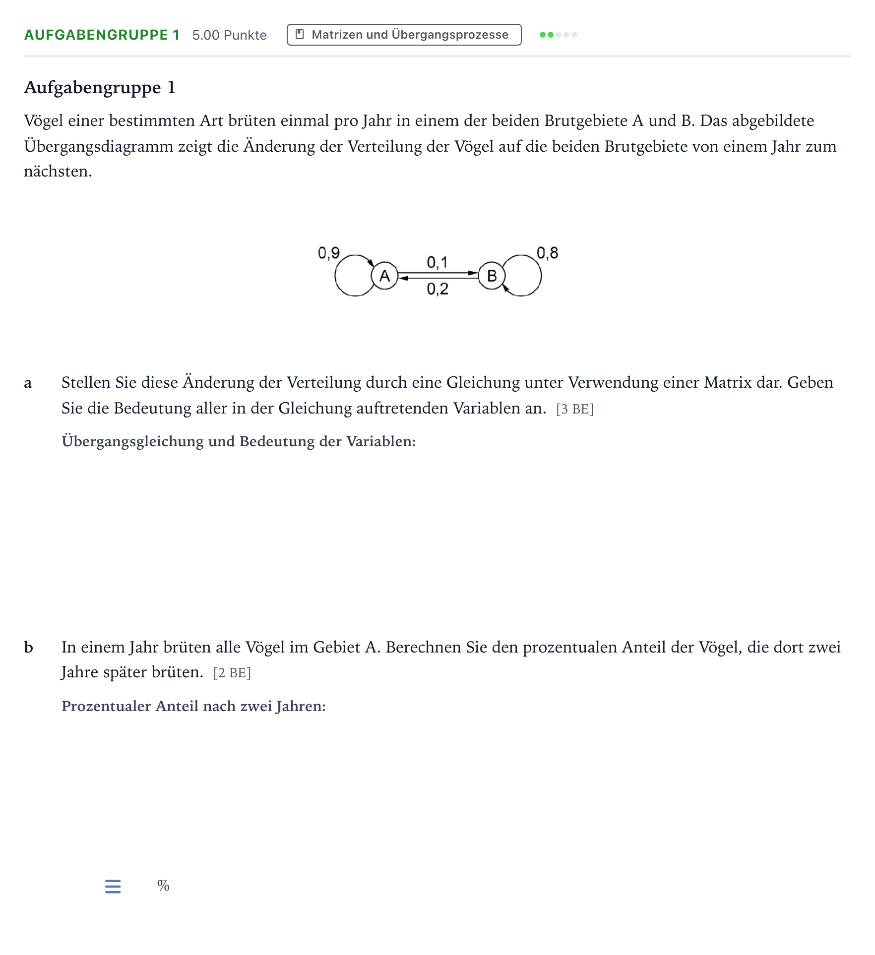 Aufgabenstellung: Aufgabengruppe 1 · Abitur NRW Mathematik GK · Teil A · Lineare Algebra 2019