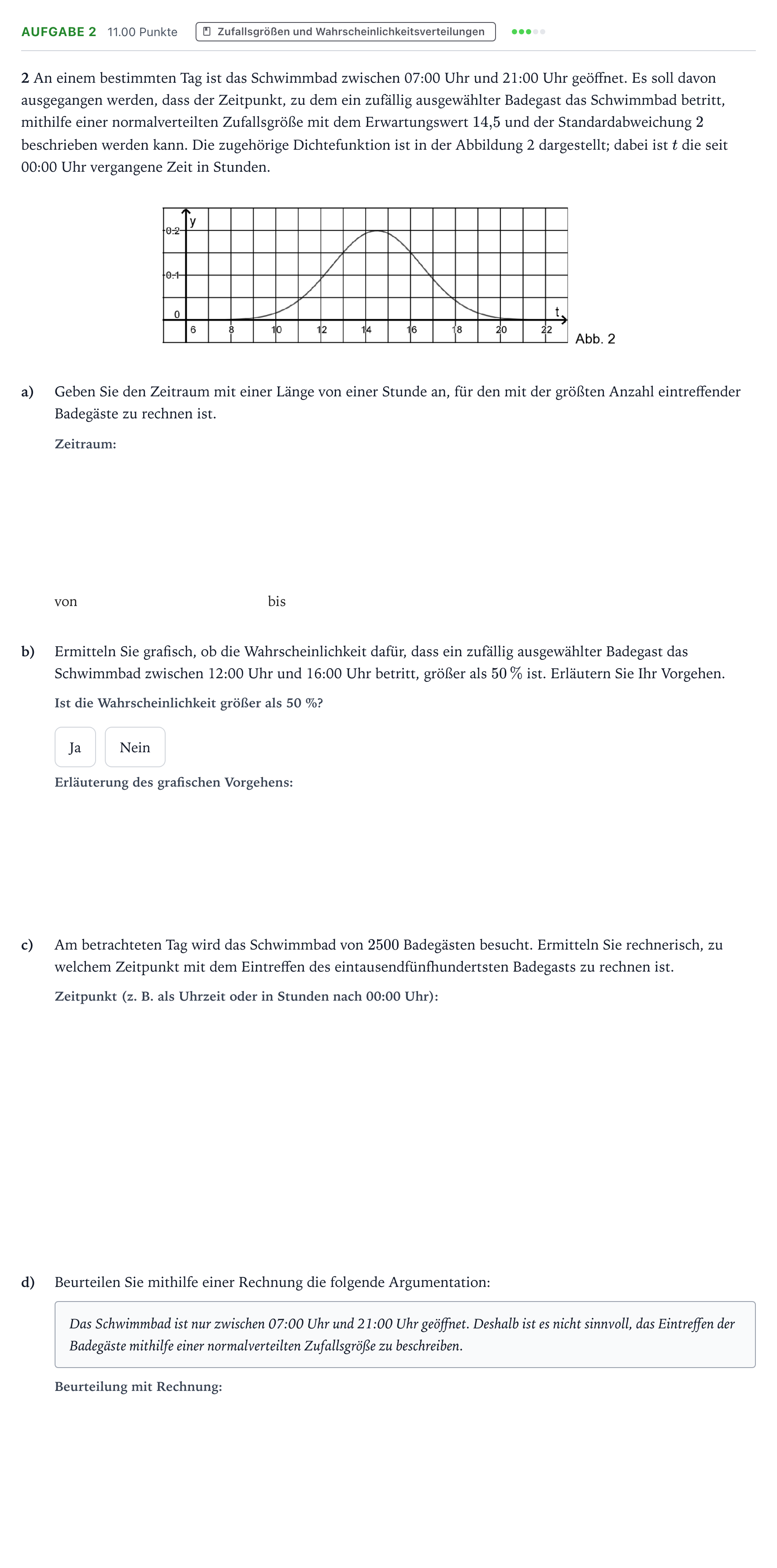 Aufgabenstellung: Aufgabe 2 · Abitur NRW Mathematik LK · Teil B · Stochastik (CAS) 2019