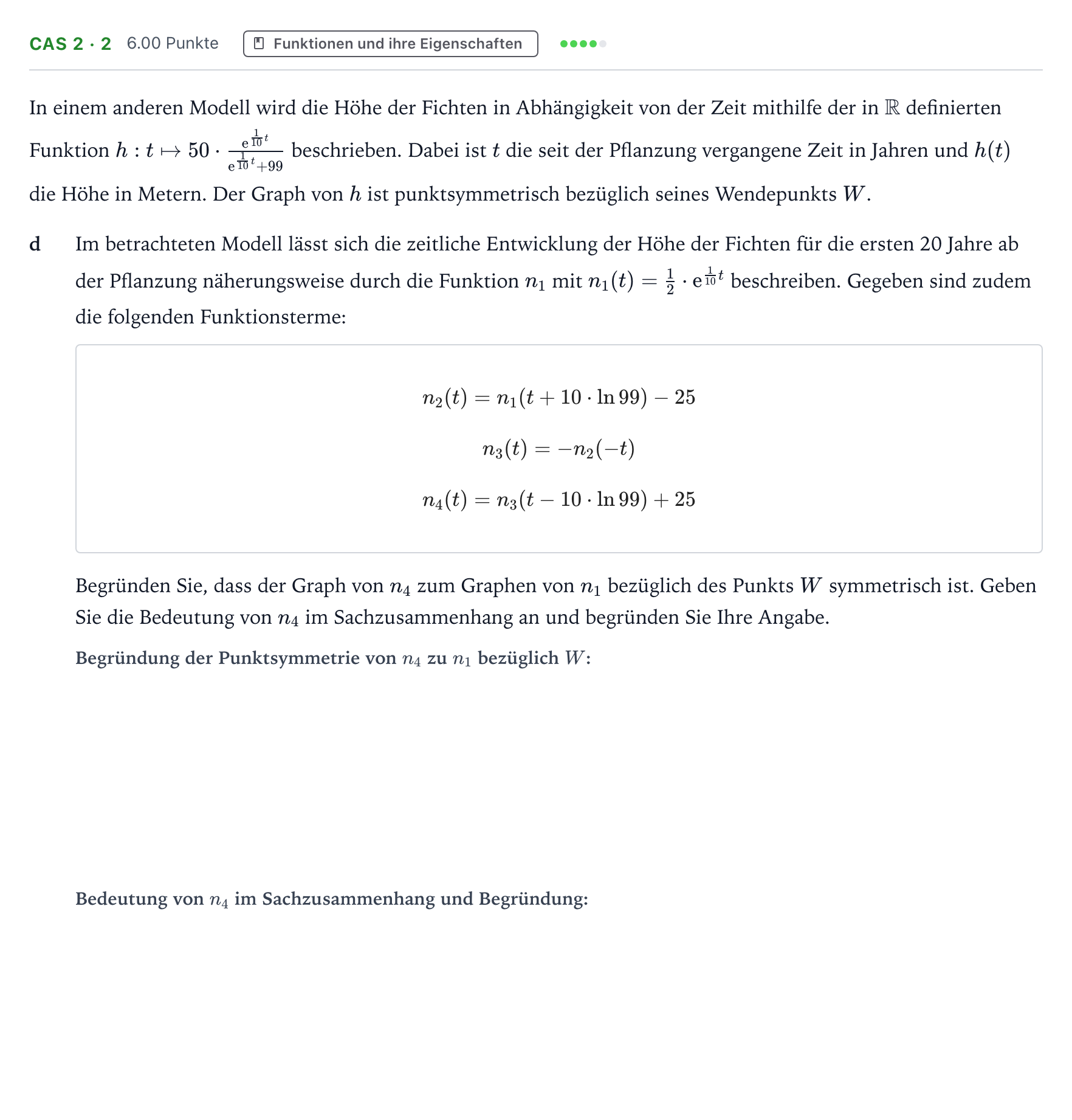 Aufgabenstellung: Aufgabe CAS 2 · 2 - Funktionen und ihre Eigenschaften · Abitur NRW Mathematik LK · Teil B · Analysis (CAS) 2020
