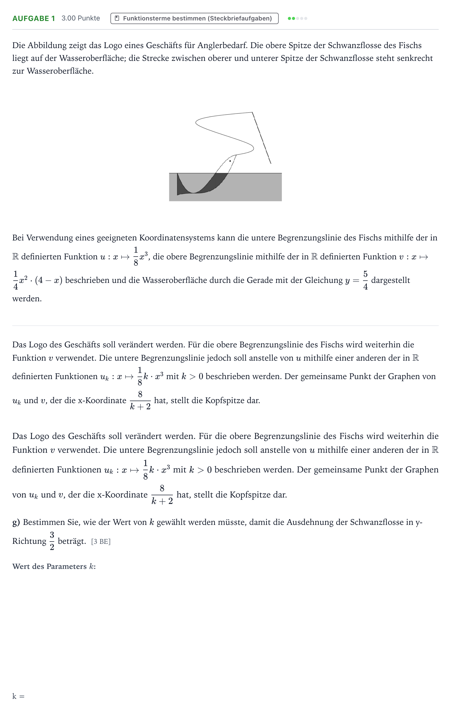 Aufgabenstellung: Aufgabe 1 - Funktionsterme bestimmen · Abitur NRW Mathematik GK · Teil B · Analysis (CAS) 2020