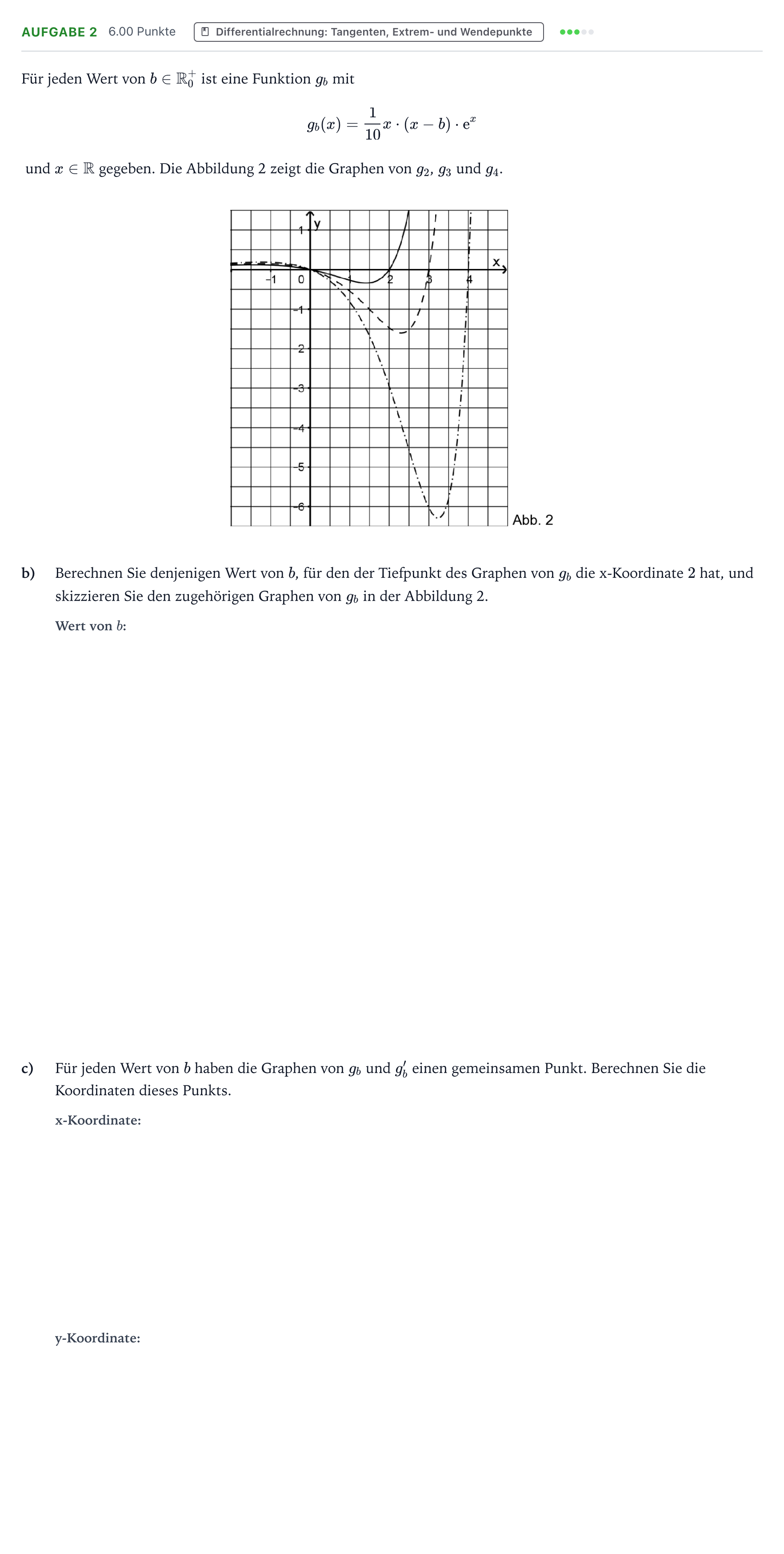 Aufgabenstellung: Aufgabe 2 - Differentialrechnung · Abitur NRW Mathematik GK · Teil B · Analysis (CAS) 2020