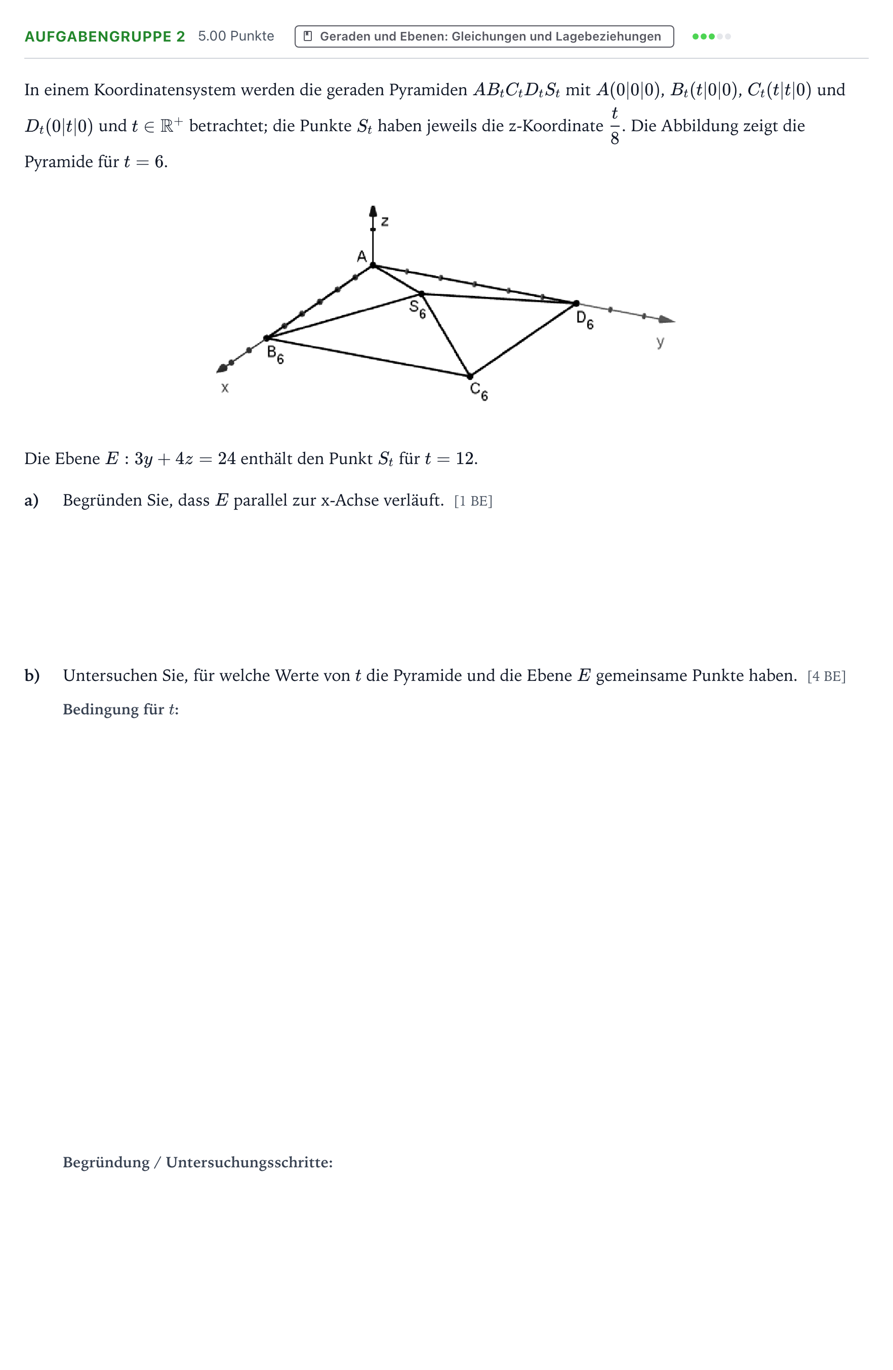 Aufgabenstellung: Aufgabengruppe 2 · Abitur NRW Mathematik LK · Teil A · Analytische Geometrie 2020