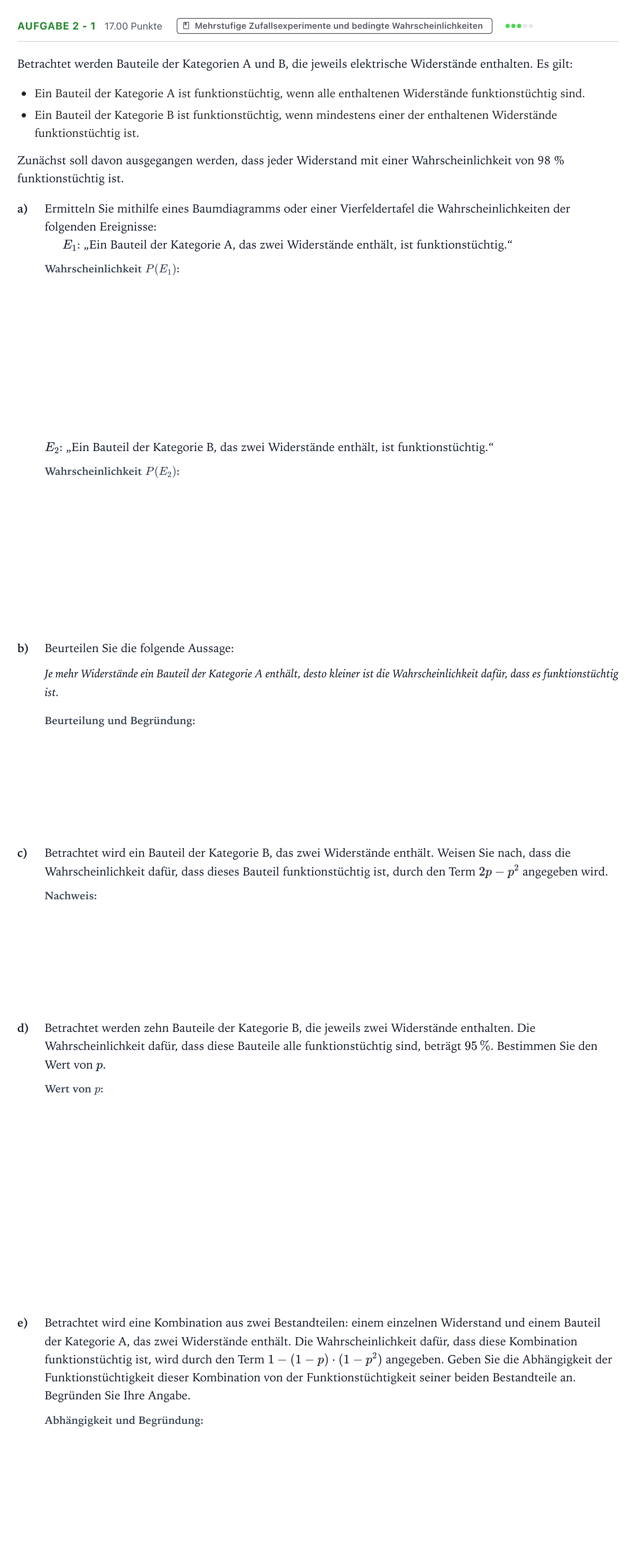 Aufgabenstellung: Aufgabe 2 - 1 · Abitur NRW Mathematik LK · Teil B · Stochastik (CAS) 2020