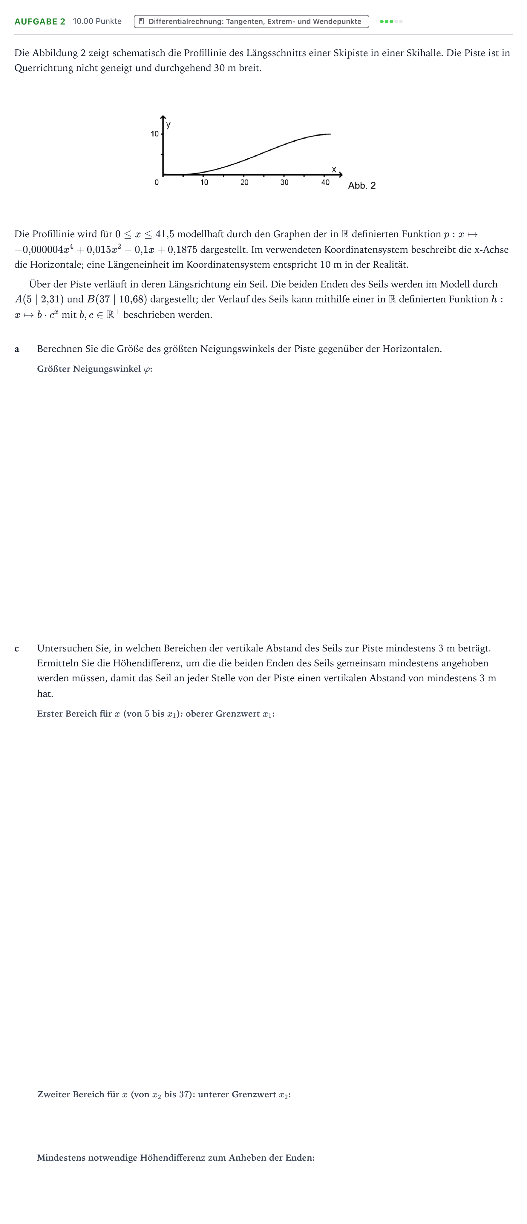 Aufgabenstellung: Aufgabe 2 - Differentialrechnung: Tangenten, Extrem- und… · Abitur NRW Mathematik LK · Teil B · Analysis (CAS) 2021