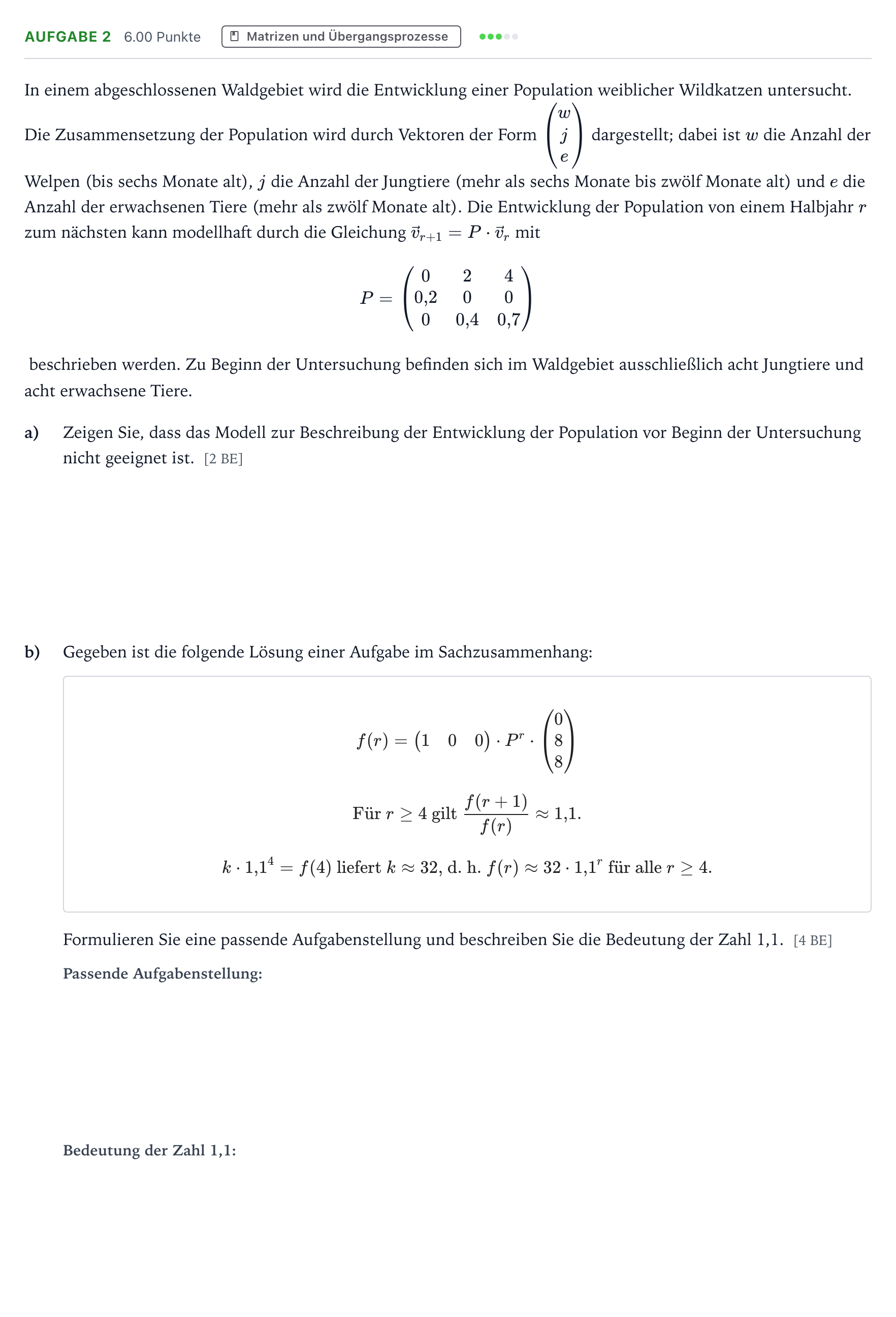 Aufgabenstellung: Aufgabe 2 · Abitur NRW Mathematik LK · Teil B · Lineare Algebra (CAS) 2021