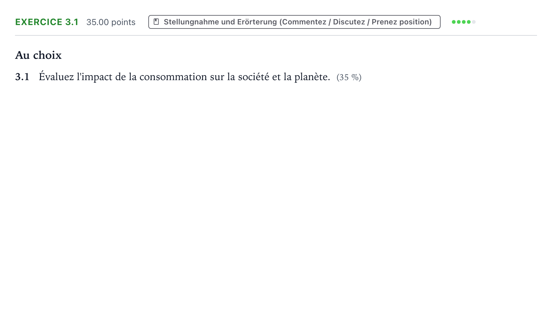 Aufgabenstellung: Aufgabe 3.1 · Abitur NRW Französisch LK · Prudhomme: L'ascension des épicerie 2024