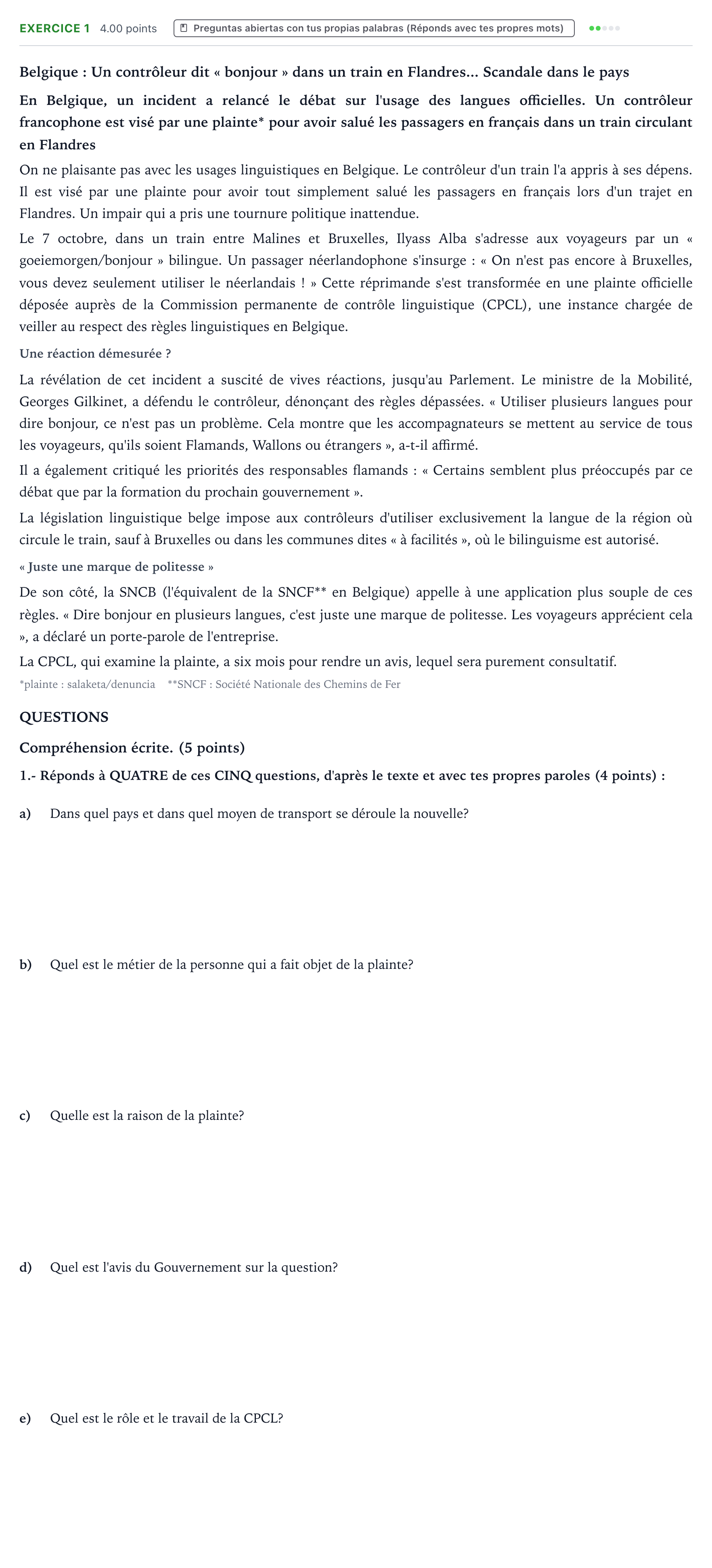 Enunciado: Problema 1 · Francés PAU País Vasco Extraordinaria 2025