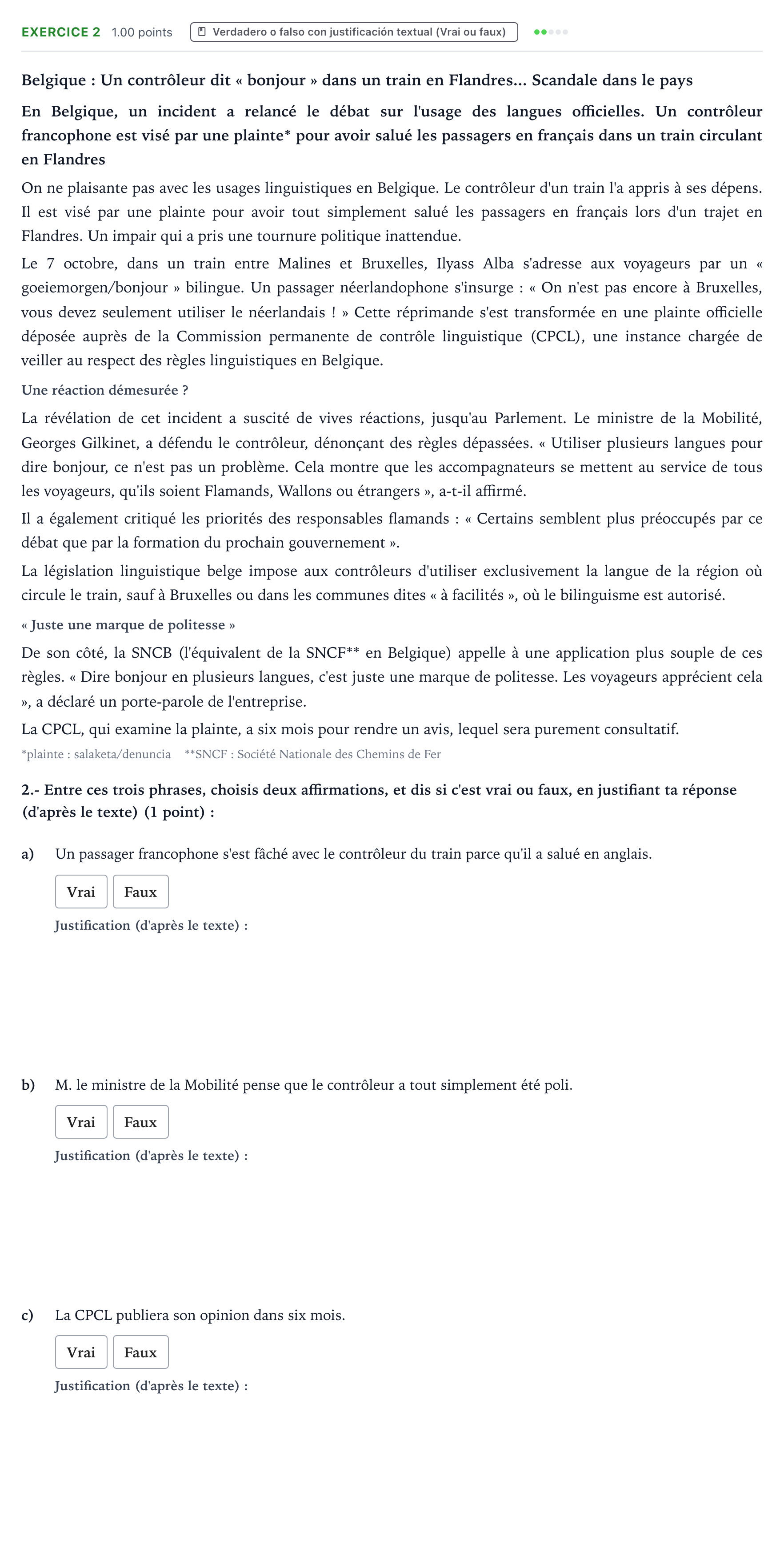 Enunciado: Problema 2 · Francés PAU País Vasco Extraordinaria 2025
