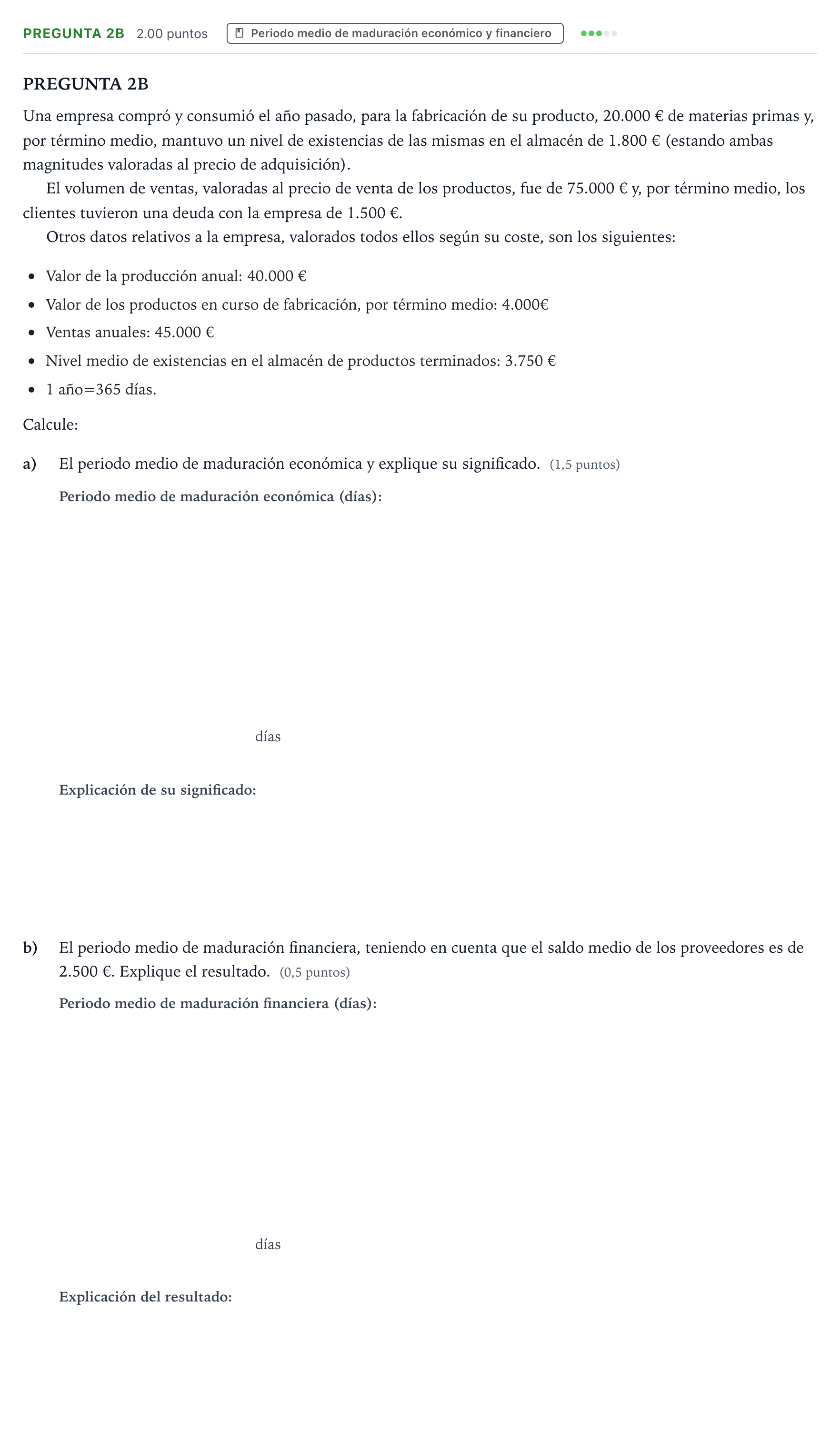 Enunciado: Pregunta 2B · Empresa y Diseño de Modelos de Negocio PAU País Vasco Extraordinaria 2025
