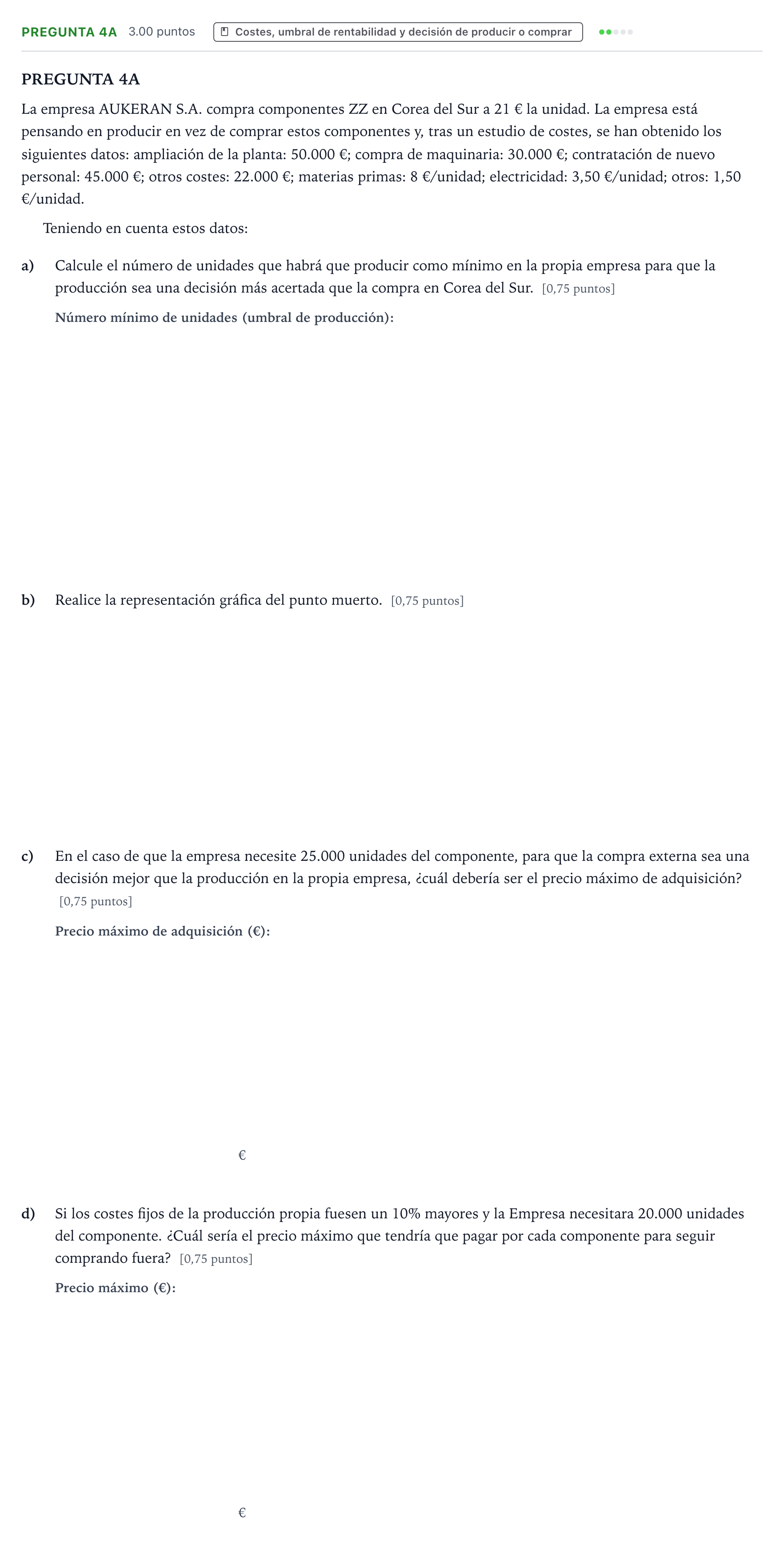 Enunciado: Pregunta 4A · Empresa y Diseño de Modelos de Negocio PAU País Vasco Ordinaria 2025