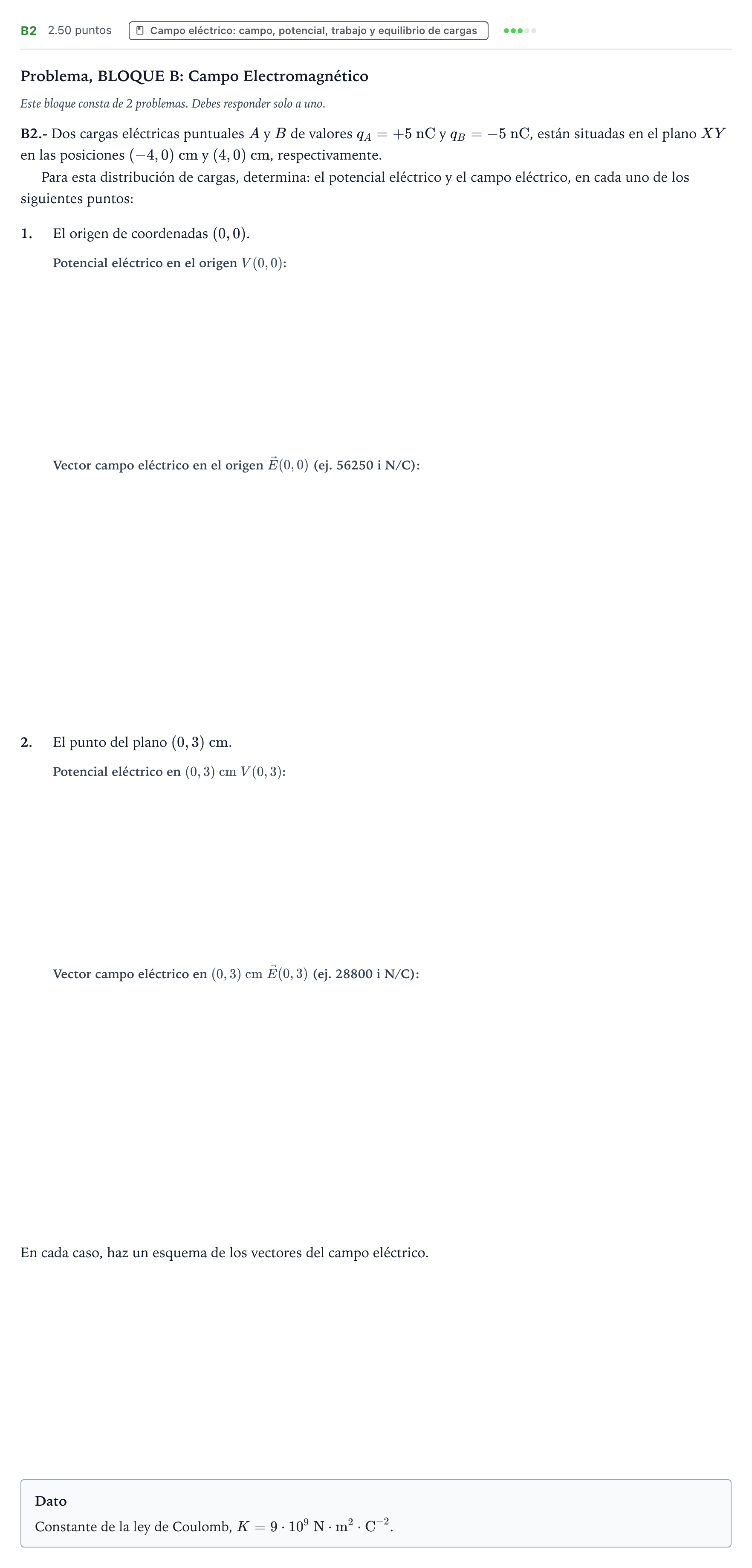 Enunciado: Ejercicio B2 · Física PAU País Vasco Ordinaria 2025