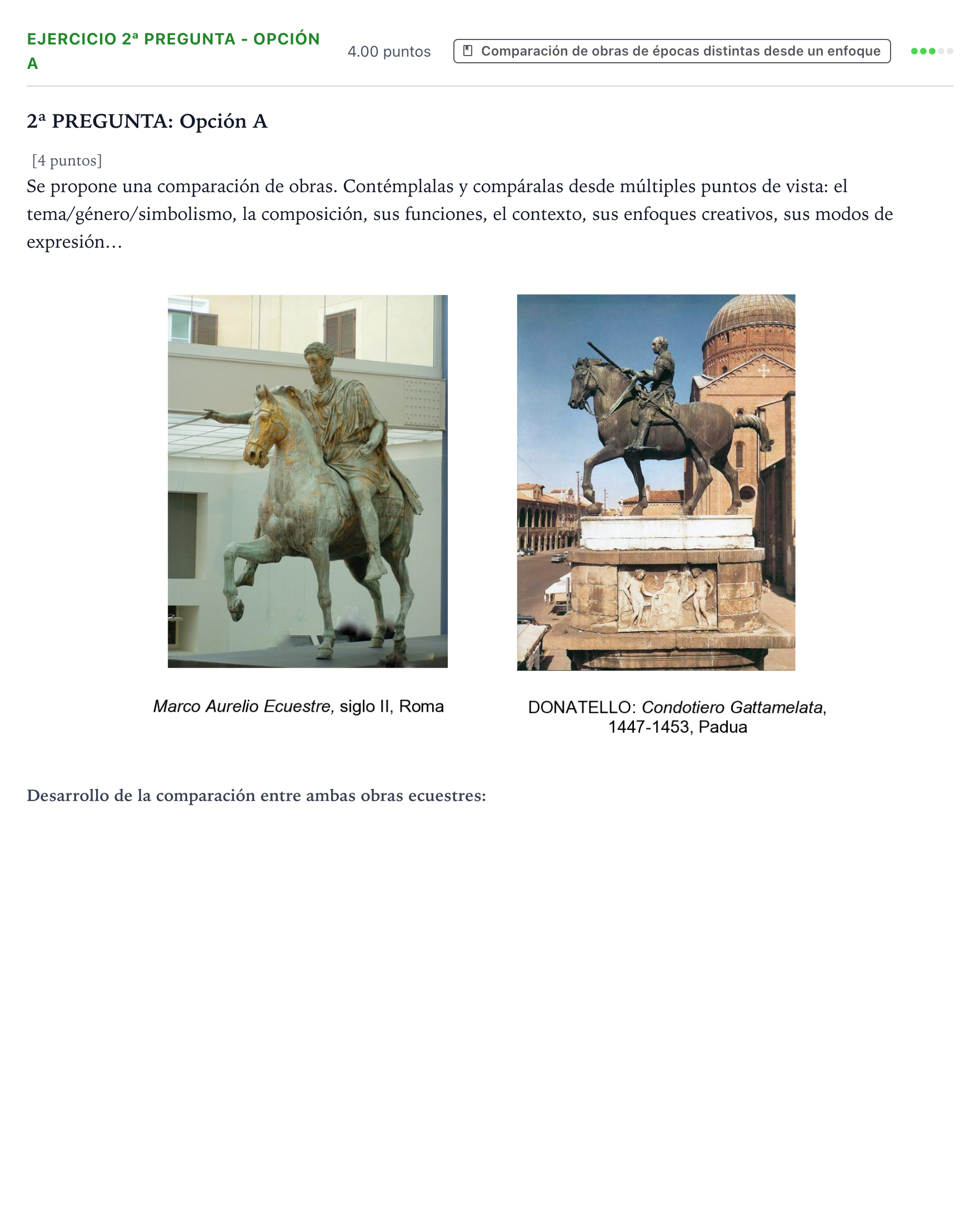 Enunciado: Ejercicio 2ª Pregunta - Opción A · Fundamentos Artísticos PAU País Vasco Extraordinaria 2025