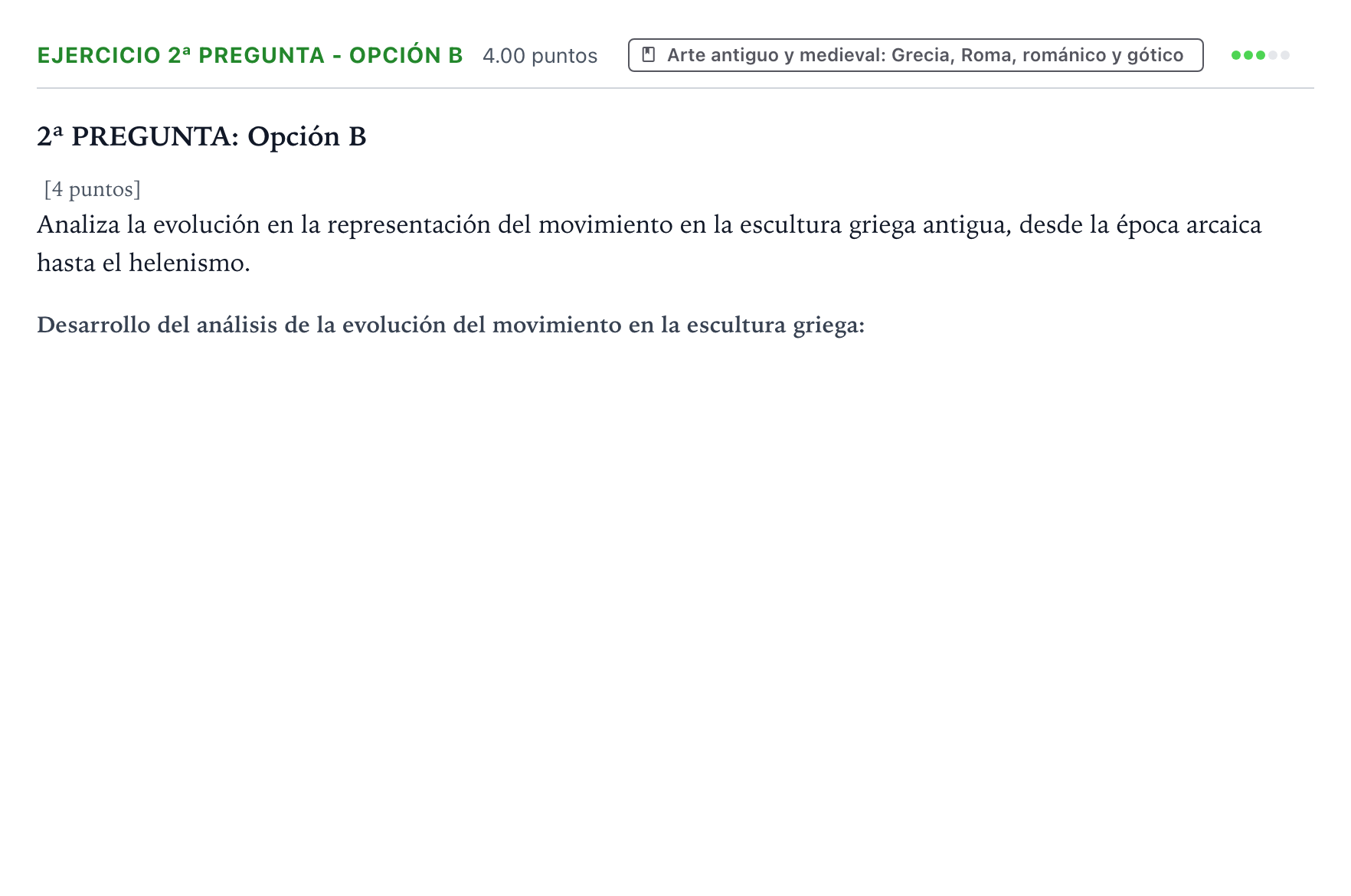 Enunciado: Ejercicio 2ª Pregunta - Opción B · Fundamentos Artísticos PAU País Vasco Extraordinaria 2025