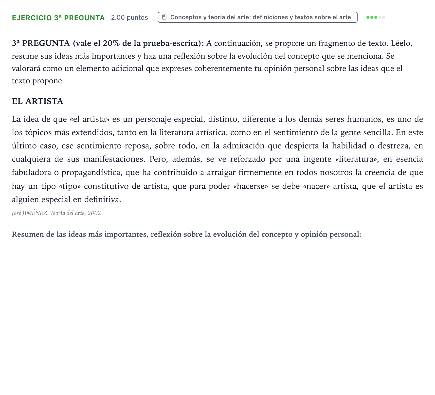 Enunciado: Ejercicio 3ª Pregunta · Fundamentos Artísticos PAU País Vasco Ordinaria 2025