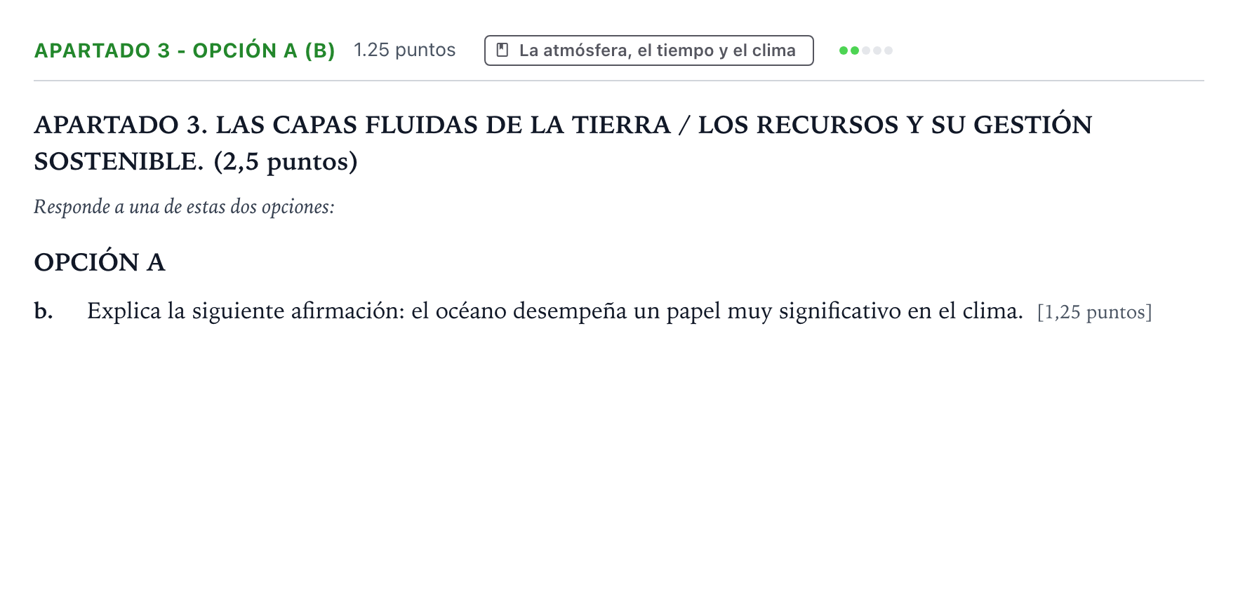 Enunciado: Apartado 3 - Opción A (b) · Geología y Ciencias Ambientales PAU País Vasco Extraordinaria 2025