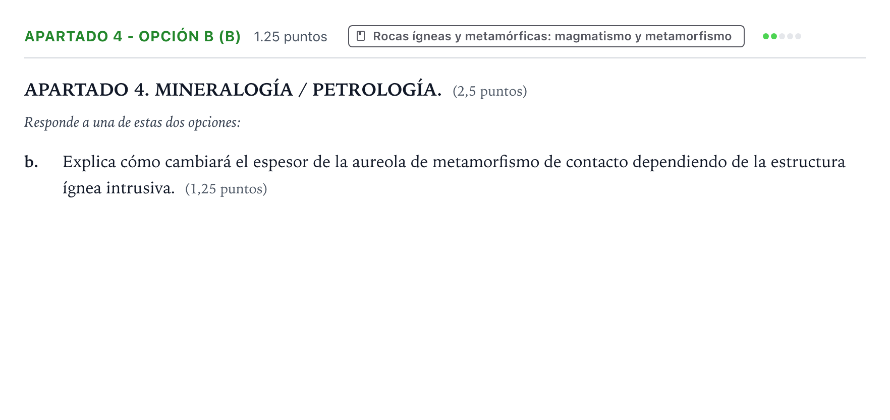 Enunciado: Apartado 4 - Opción B (b) · Geología y Ciencias Ambientales PAU País Vasco Extraordinaria 2025