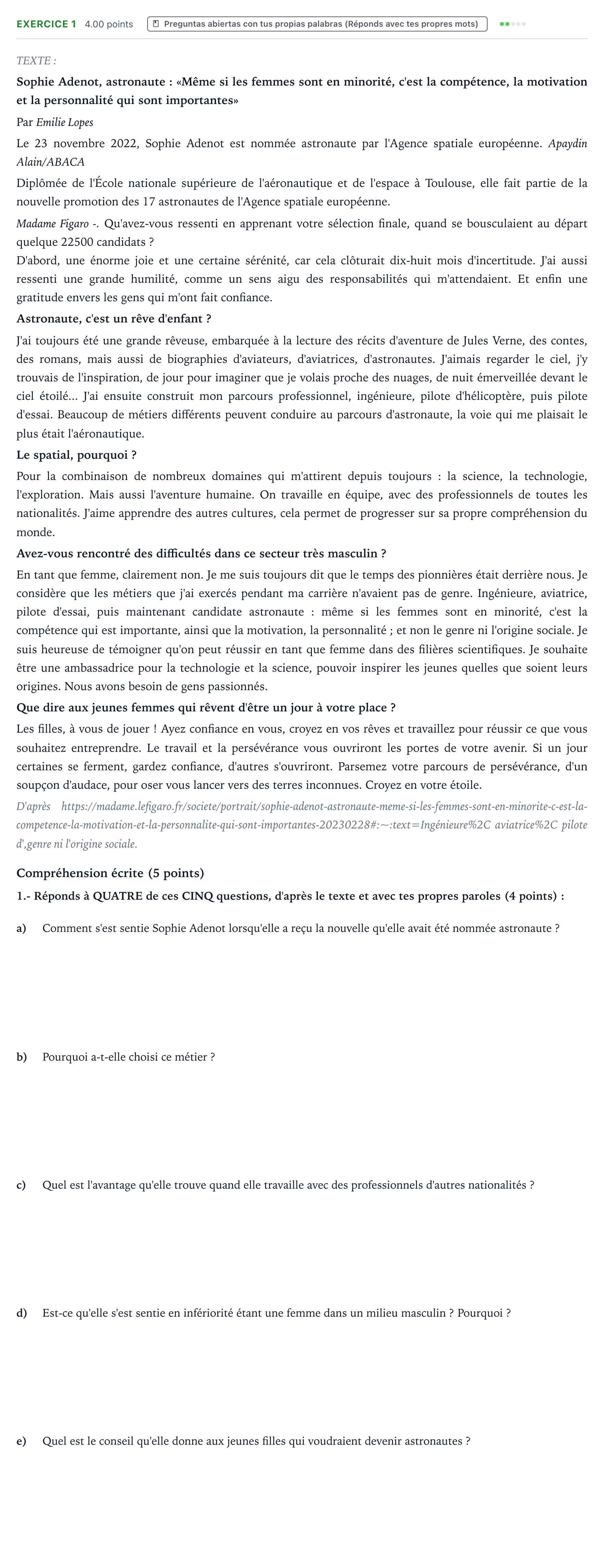 Enunciado: Problema 1 · Francés PAU País Vasco Ordinaria 2025