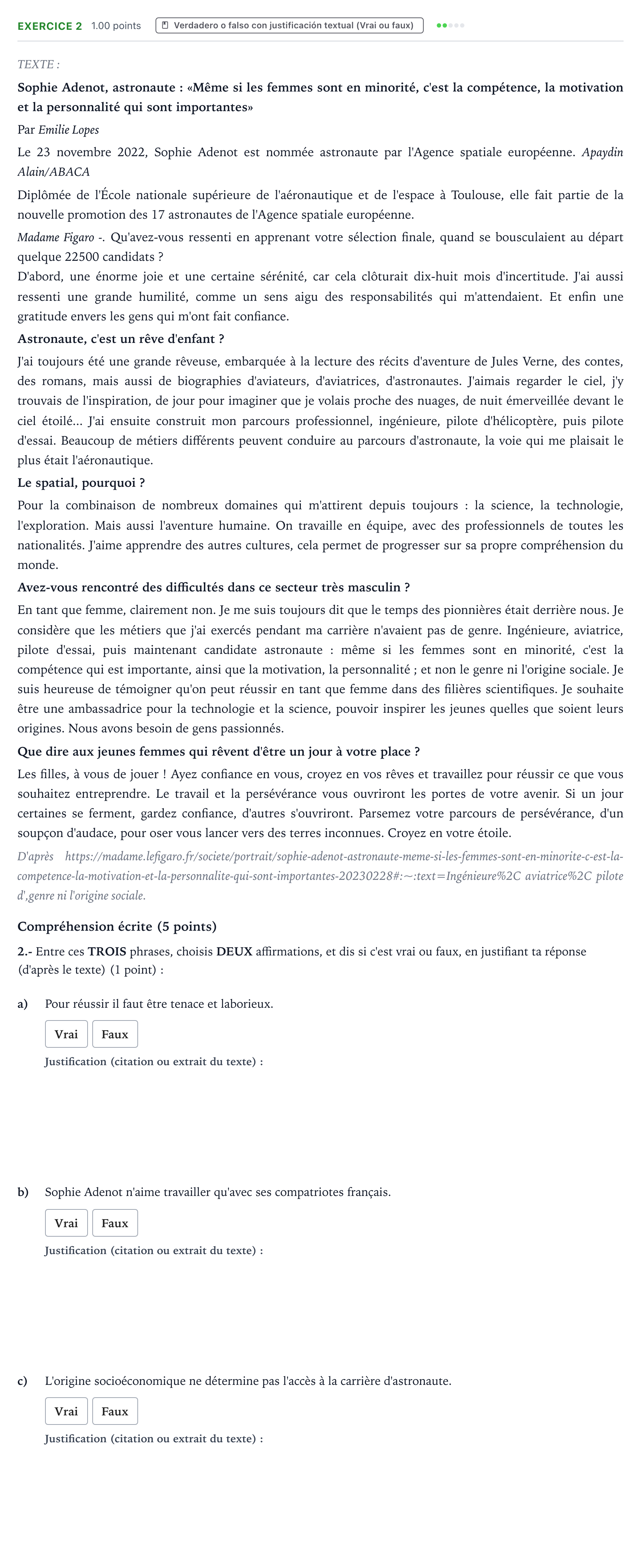 Enunciado: Problema 2 · Francés PAU País Vasco Ordinaria 2025