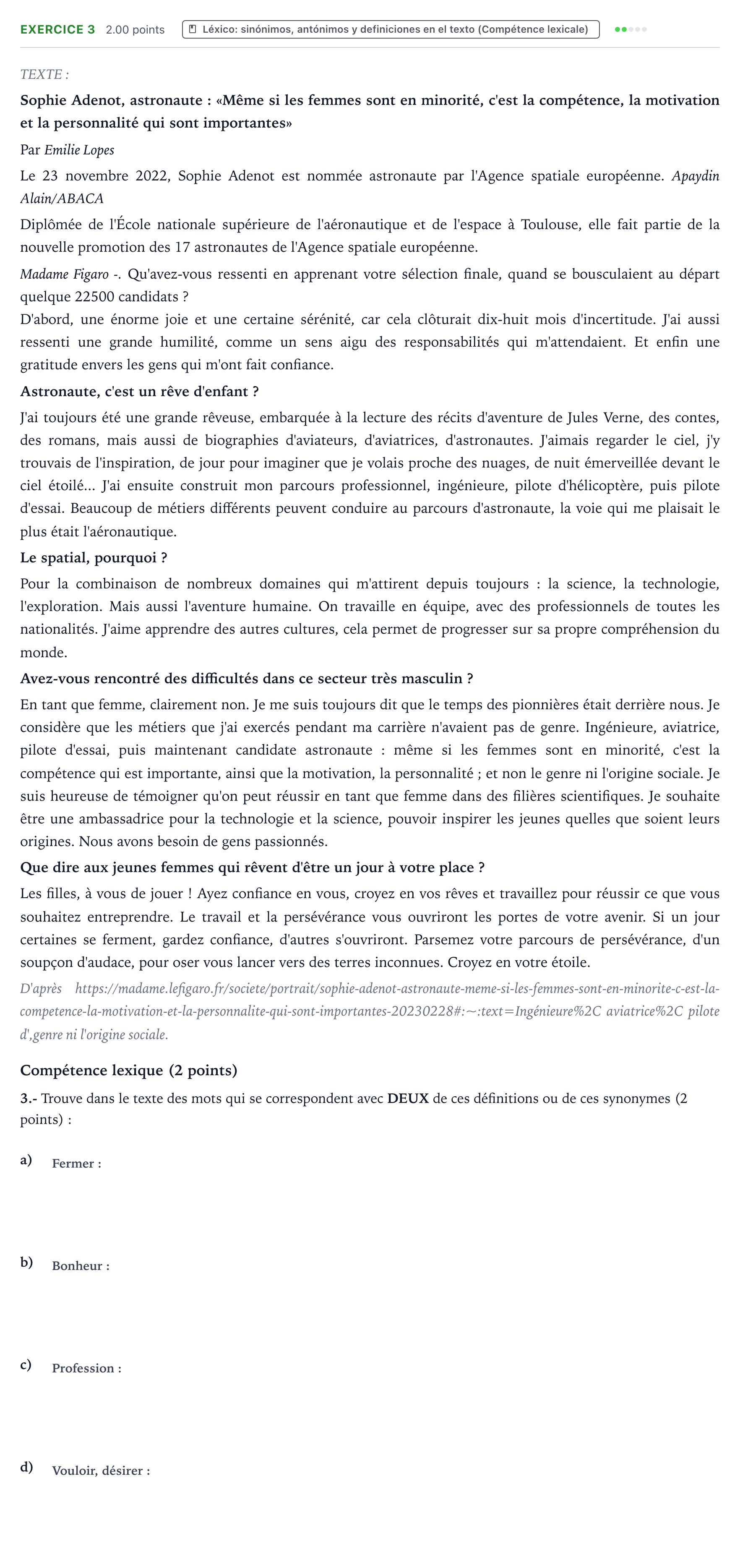 Enunciado: Problema 3 · Francés PAU País Vasco Ordinaria 2025
