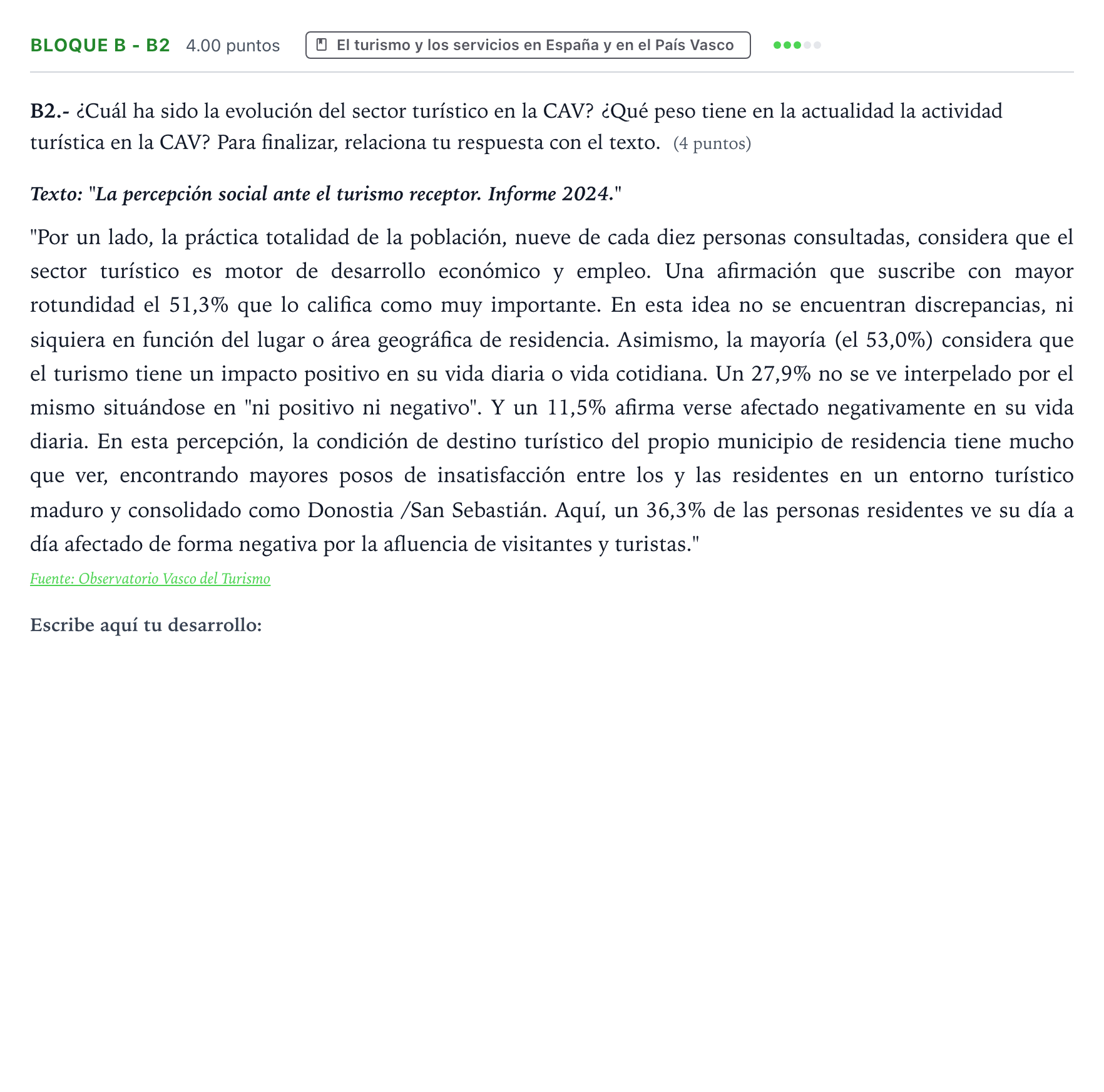 Enunciado: Bloque B - B2 · Geografía PAU País Vasco Extraordinaria 2025