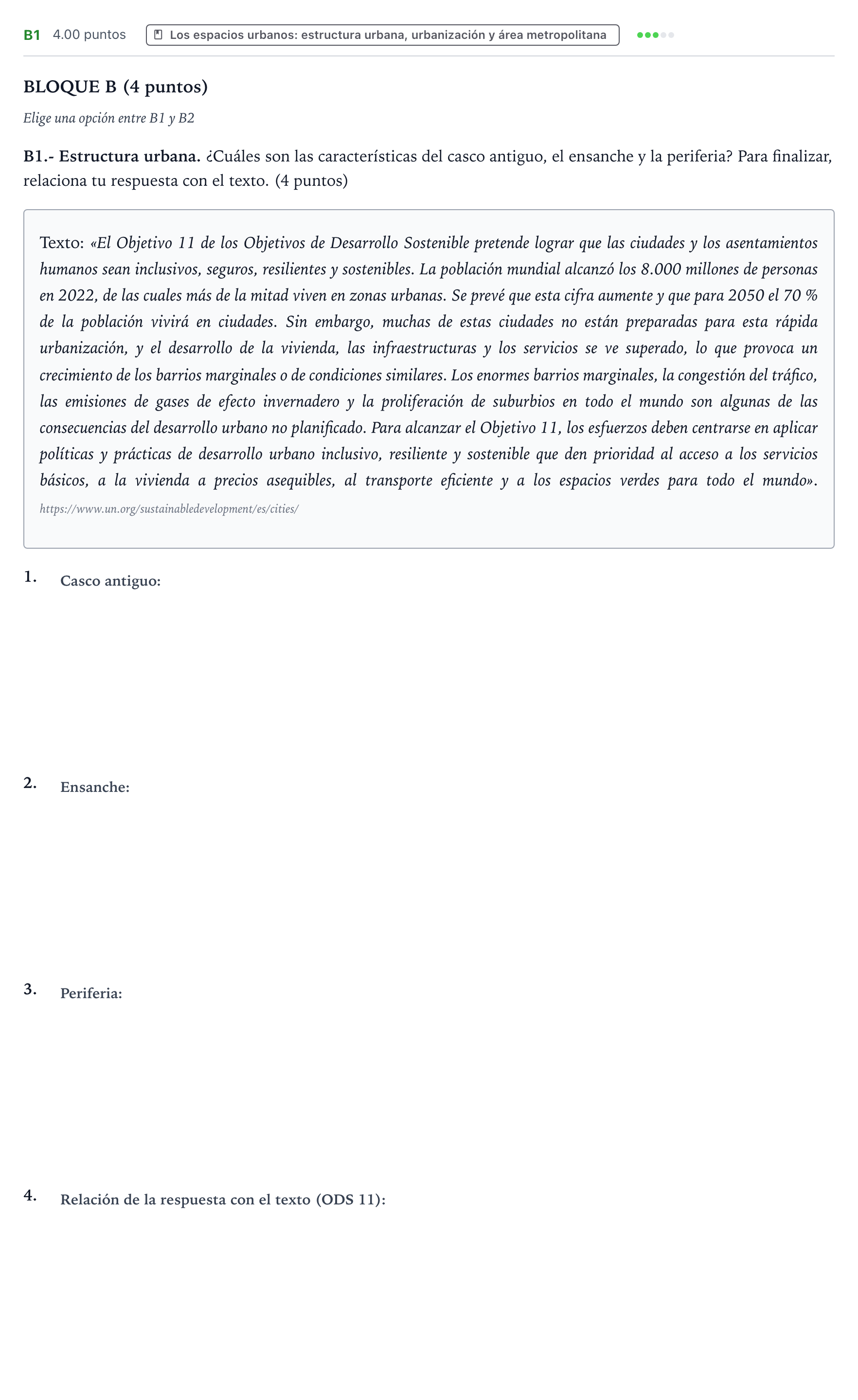 Enunciado: Ejercicio B1 · Geografía PAU País Vasco Ordinaria 2025