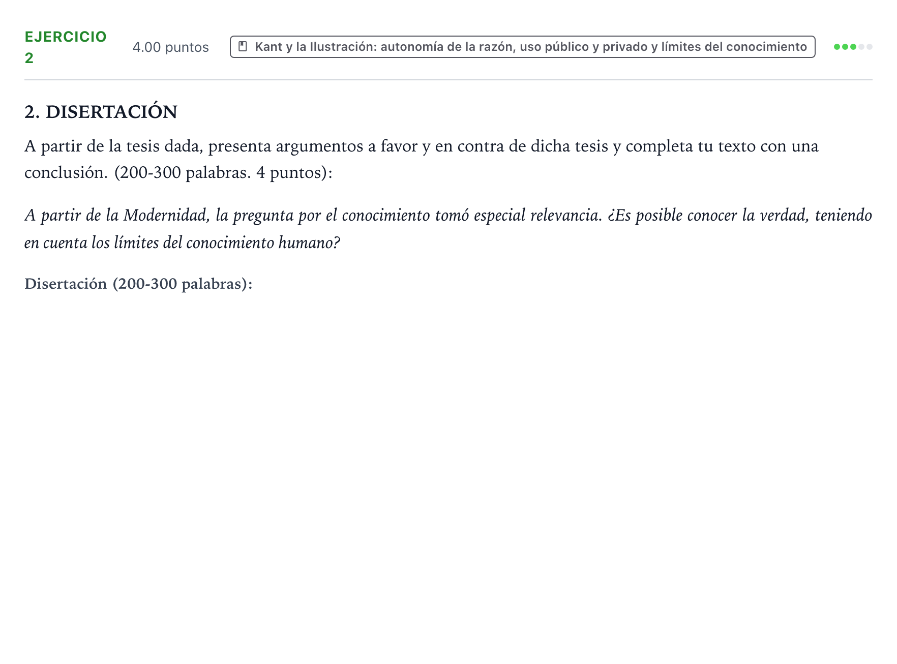 Enunciado: Problema 2 · Historia de la Filosofía PAU País Vasco Extraordinaria 2025