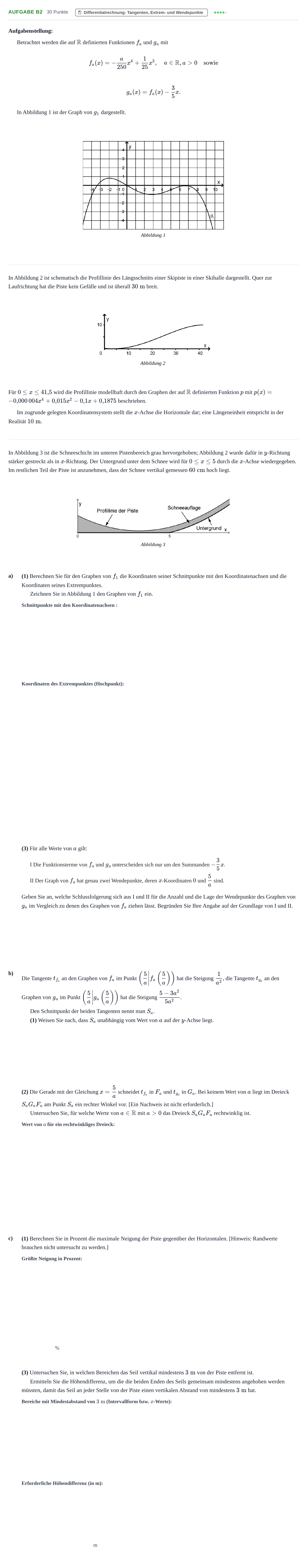 Aufgabenstellung: Aufgabe B2 - Differentialrechnung · Abitur NRW Mathematik LK · Haupttermin · CAS · Weiterbildungsk 2021