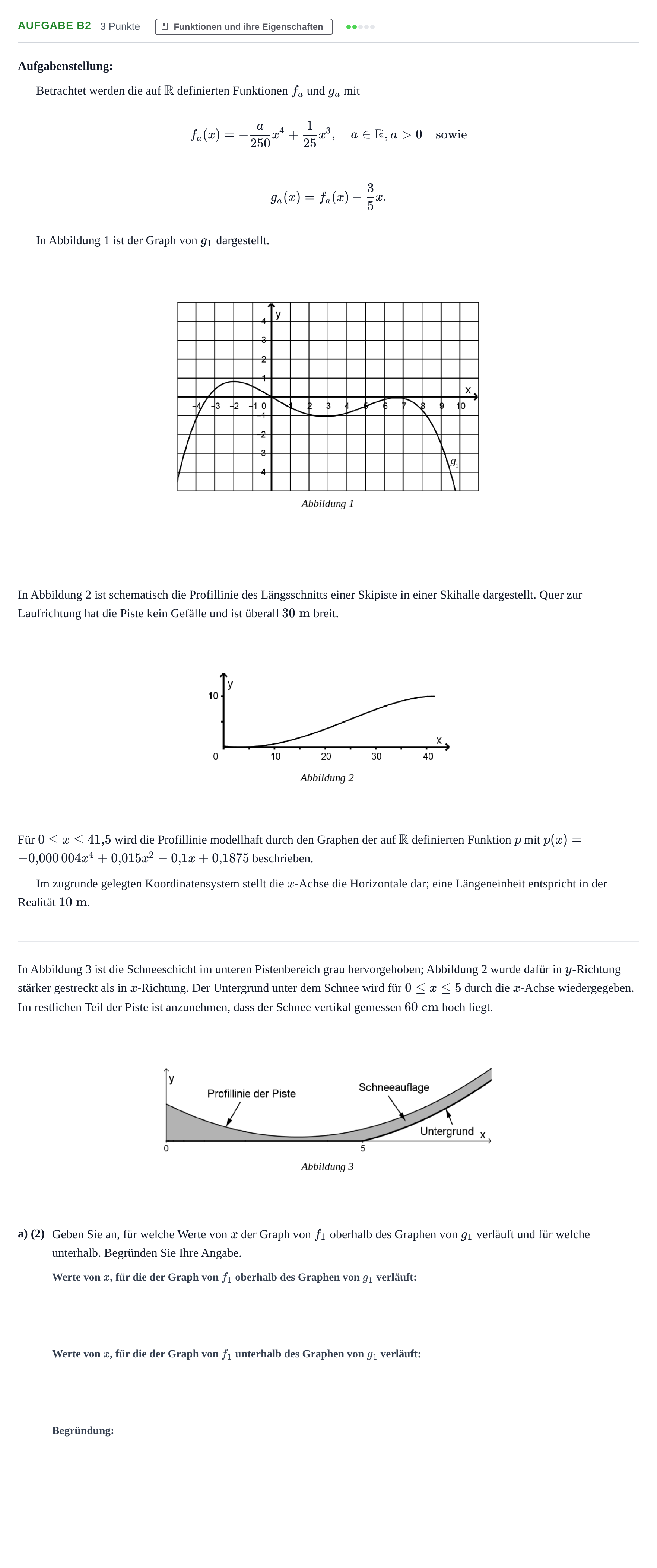 Aufgabenstellung: Aufgabe B2 - Funktionen und ihre Eigenschaften · Abitur NRW Mathematik LK · Haupttermin · CAS · Weiterbildungsk 2021