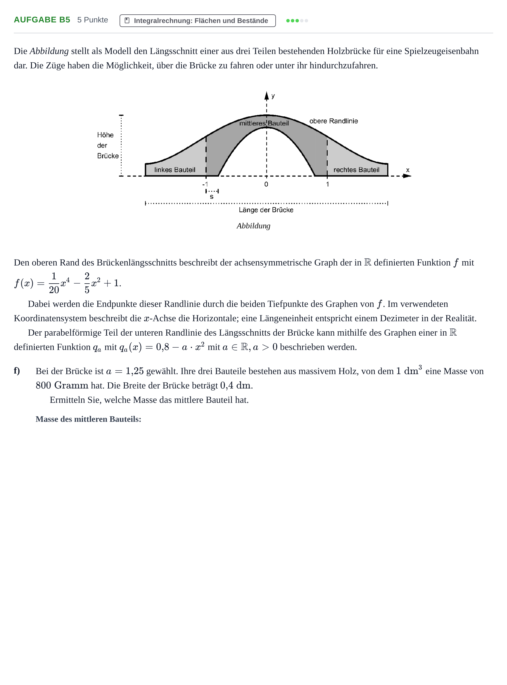 Aufgabenstellung: Aufgabe B5 - Integralrechnung · Abitur NRW Mathematik LK · Haupttermin · CAS · Weiterbildungsk 2021