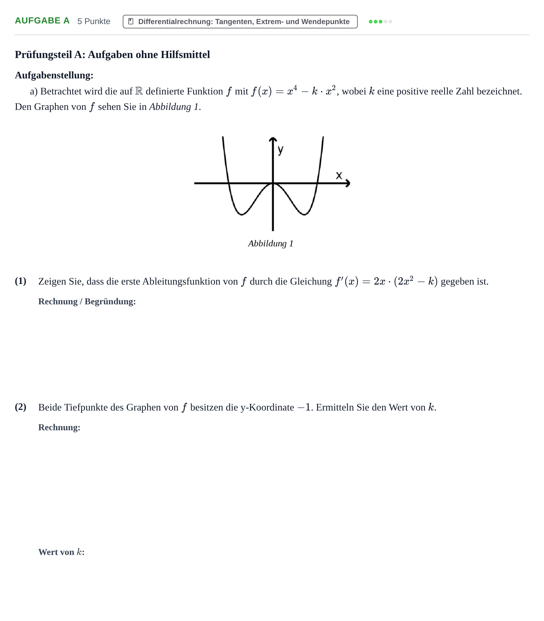 Aufgabenstellung: Aufgabe a · Abitur NRW Mathematik LK · Haupttermin · CAS · Weiterbildungsk 2021