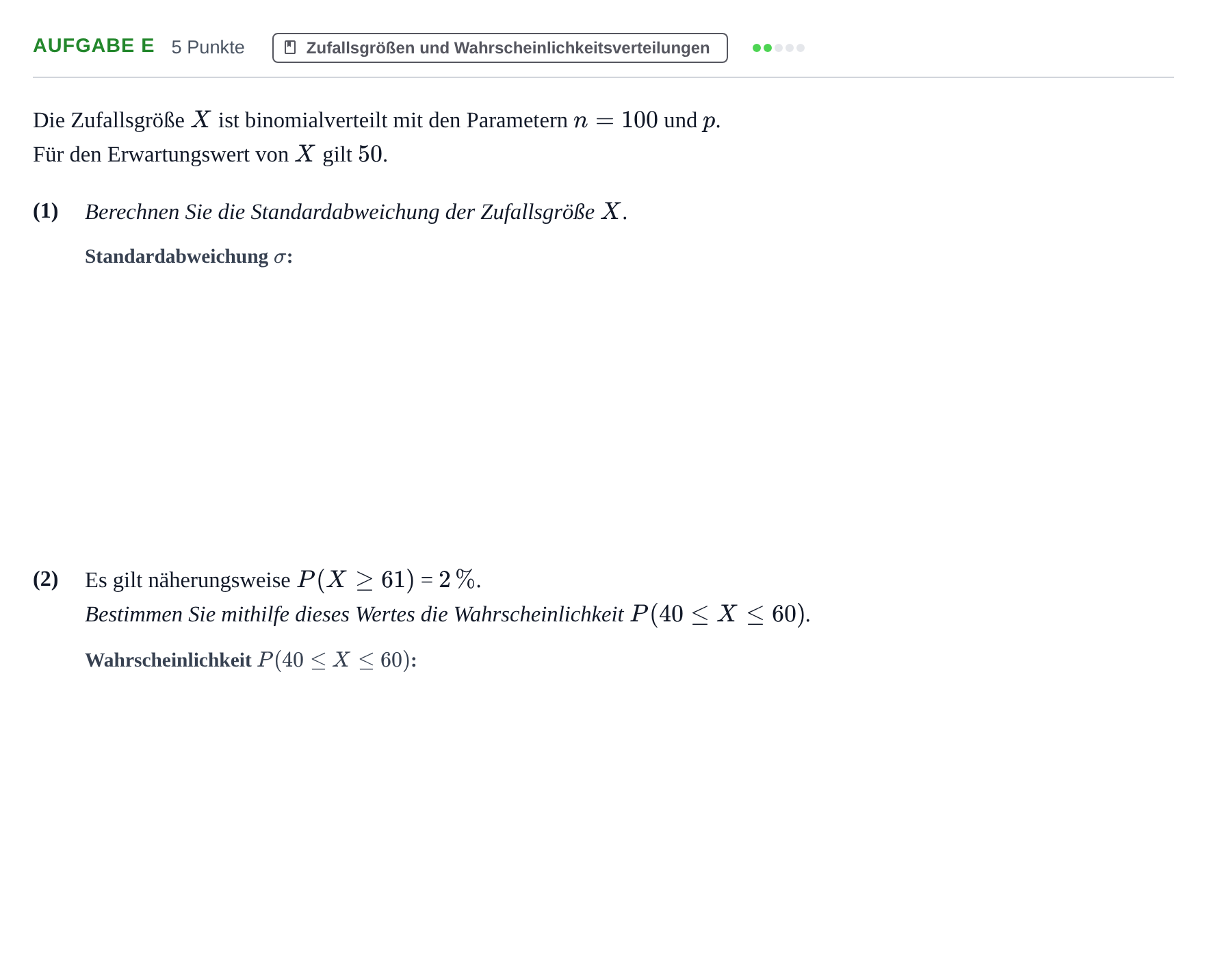 Aufgabenstellung: Aufgabe e · Abitur NRW Mathematik LK · Haupttermin · CAS · Weiterbildungsk 2021