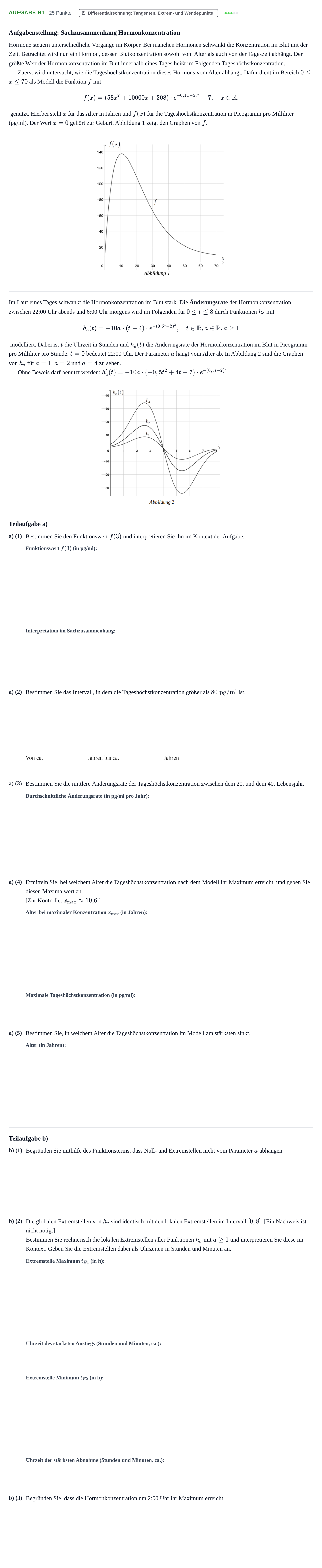 Aufgabenstellung: Aufgabe B1 - Differentialrechnung · Abitur NRW Mathematik LK · Haupttermin · CAS · Weiterbildungsk 2021