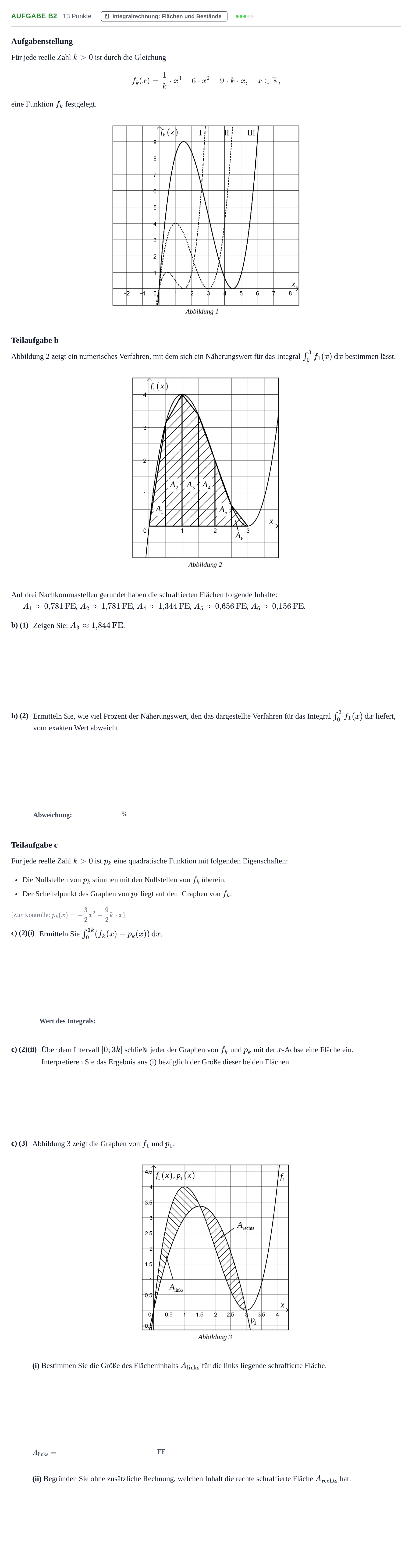 Aufgabenstellung: Aufgabe B2 - Integralrechnung · Abitur NRW Mathematik LK · Haupttermin · CAS · Weiterbildungsk 2021