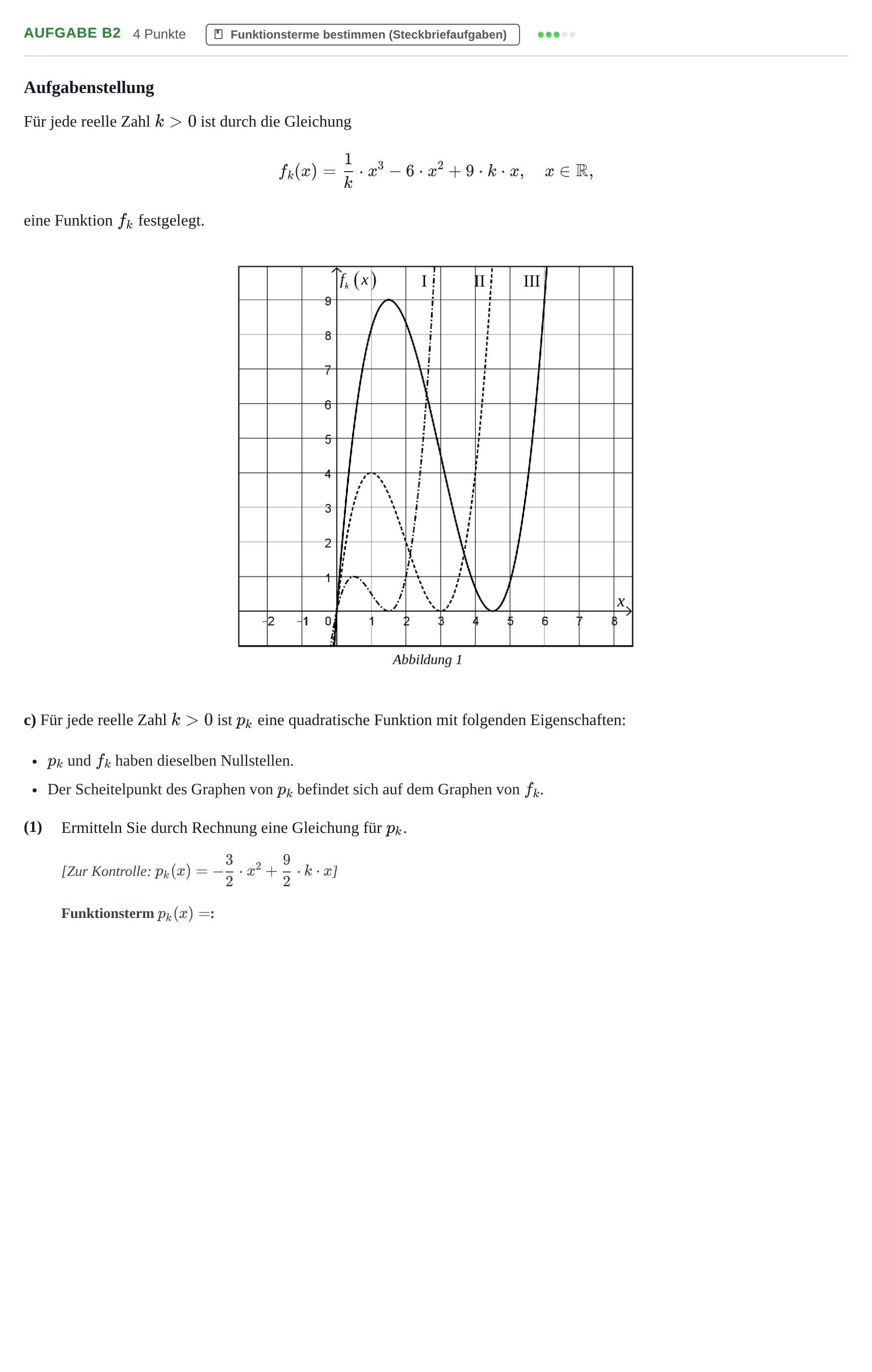 Aufgabenstellung: Aufgabe B2 - Funktionsterme bestimmen · Abitur NRW Mathematik LK · Haupttermin · CAS · Weiterbildungsk 2021