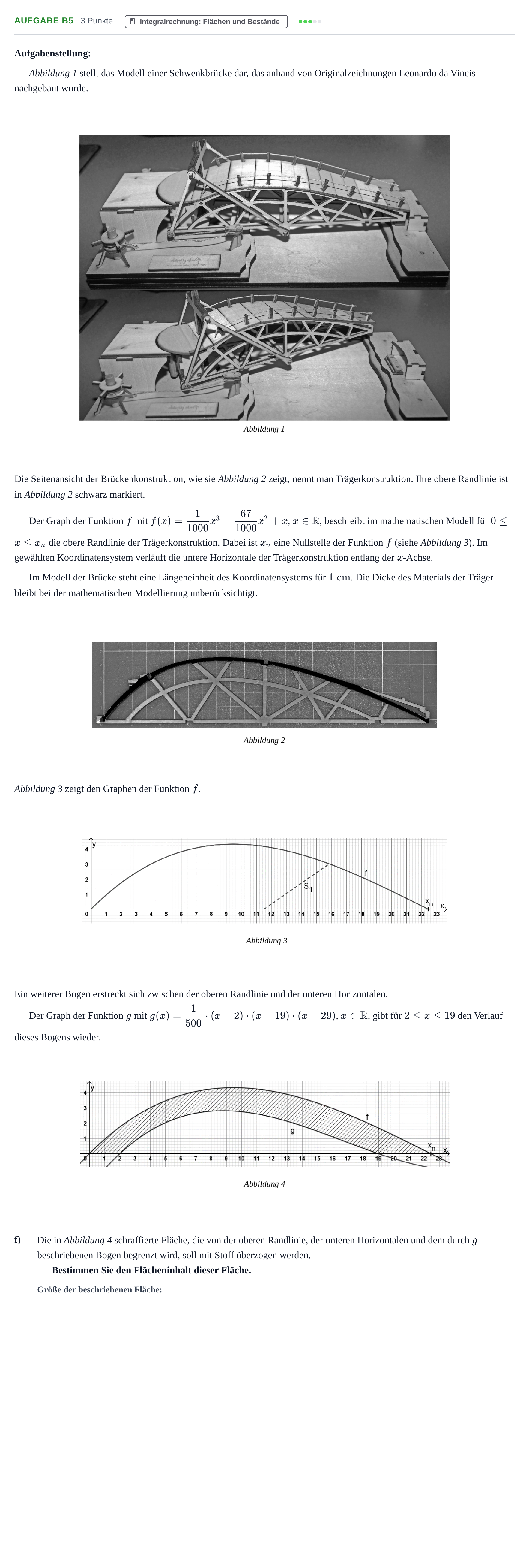 Aufgabenstellung: Aufgabe B5 - Integralrechnung · Abitur NRW Mathematik LK · Haupttermin · CAS · Weiterbildungsk 2021