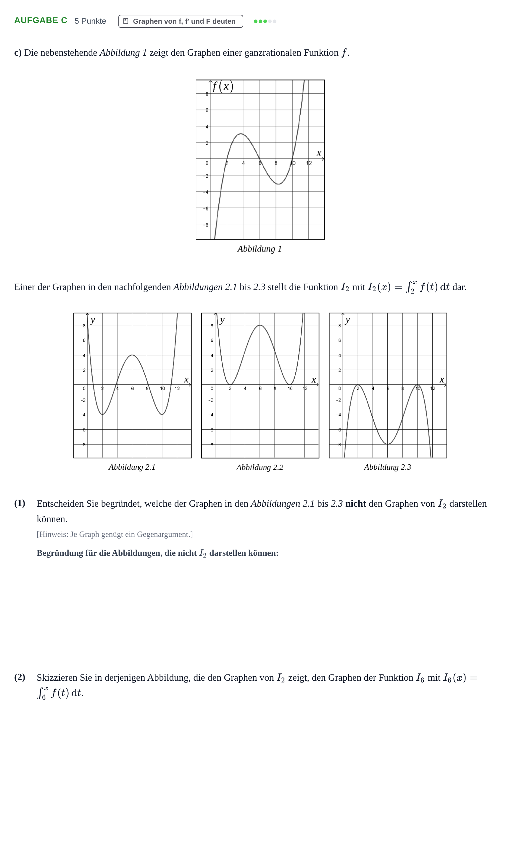Aufgabenstellung: Aufgabe c · Abitur NRW Mathematik LK · Haupttermin · CAS · Weiterbildungsk 2021