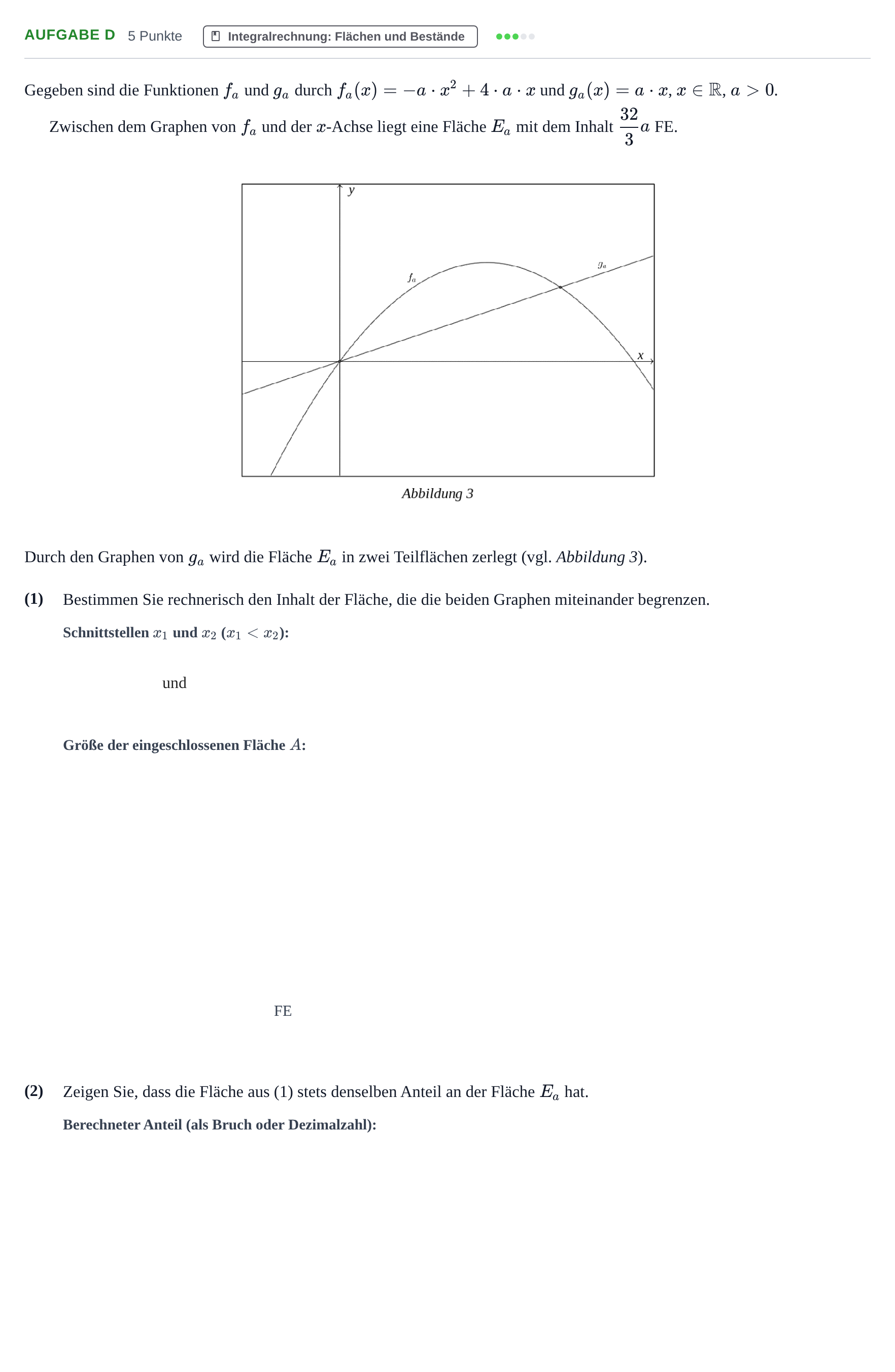 Aufgabenstellung: Aufgabe d · Abitur NRW Mathematik LK · Haupttermin · CAS · Weiterbildungsk 2021