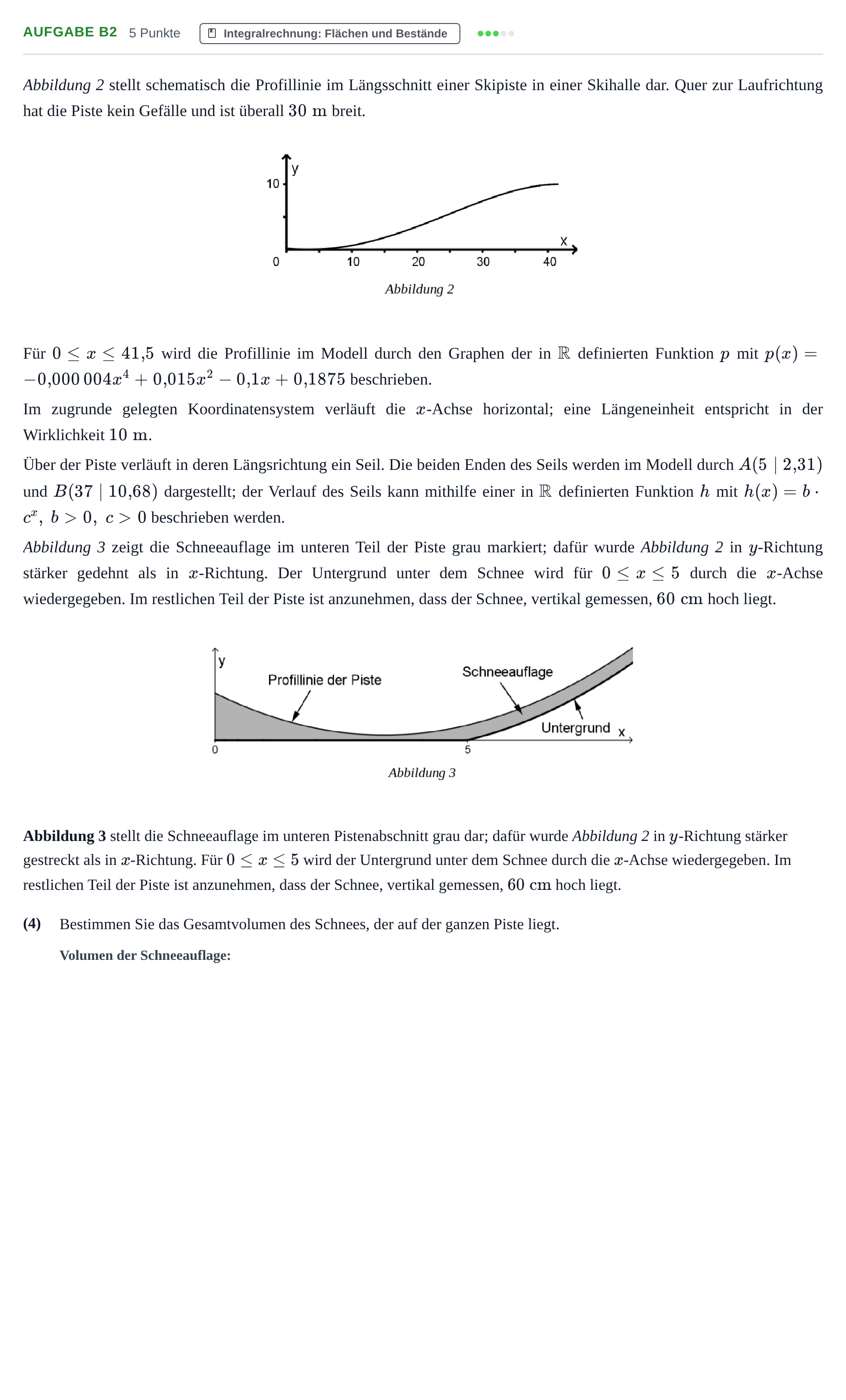 Aufgabenstellung: Aufgabe B2 - Integralrechnung · Abitur NRW Mathematik LK · Haupttermin · GTR 2021