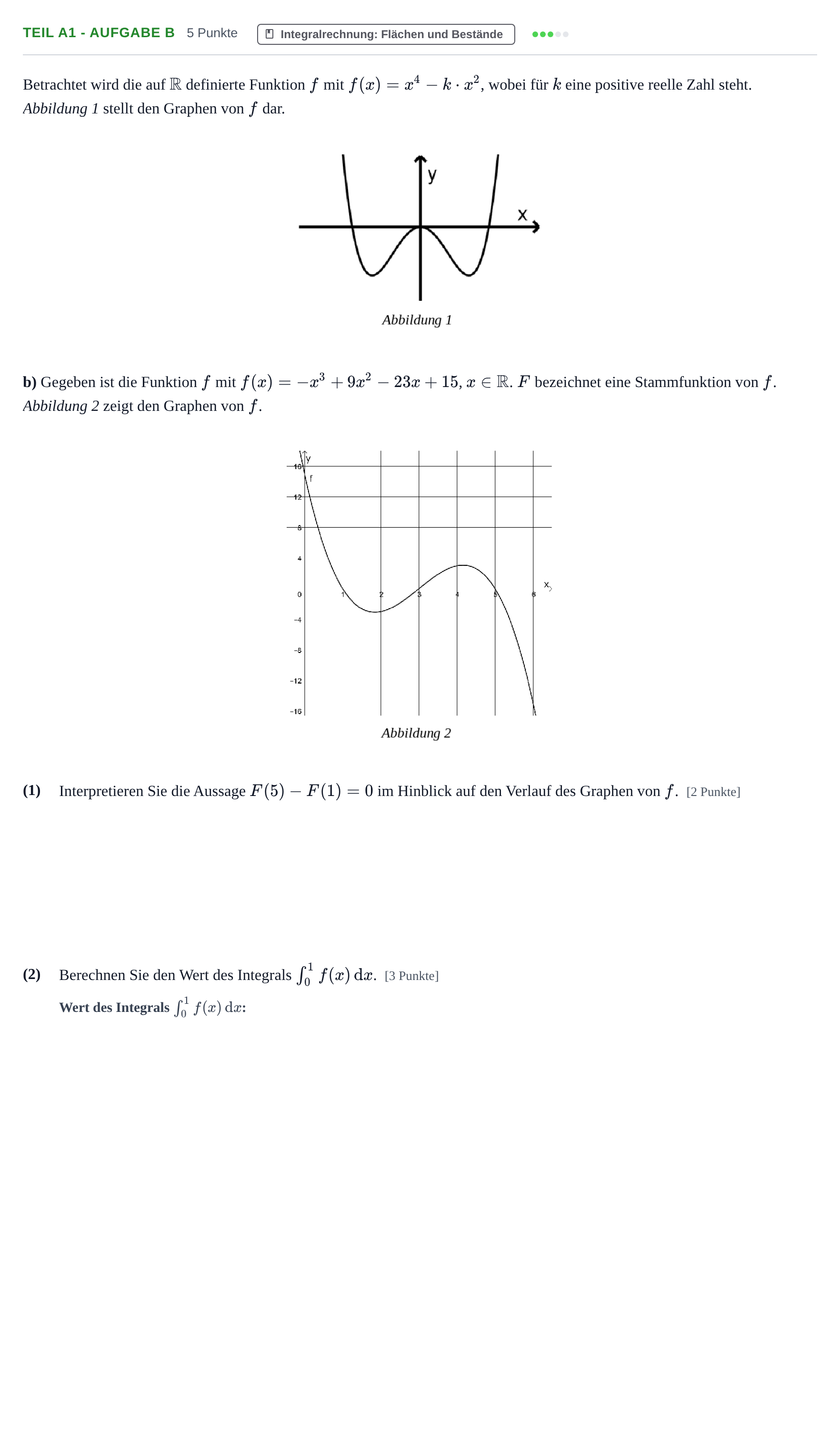 Aufgabenstellung: Teil A1 - Aufgabe b · Abitur NRW Mathematik LK · Haupttermin · GTR 2021