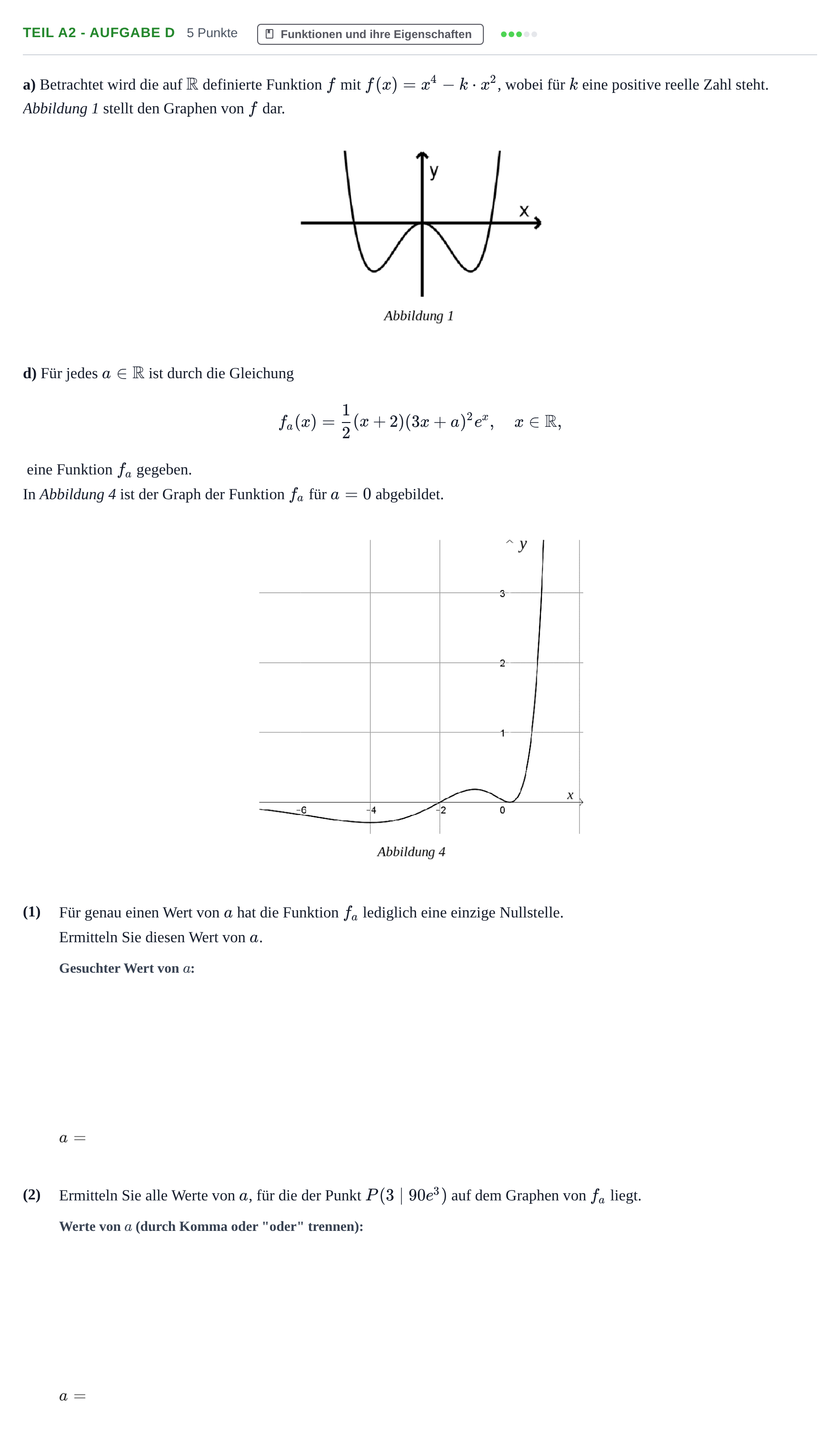 Aufgabenstellung: Teil A2 - Aufgabe d · Abitur NRW Mathematik LK · Haupttermin · GTR 2021