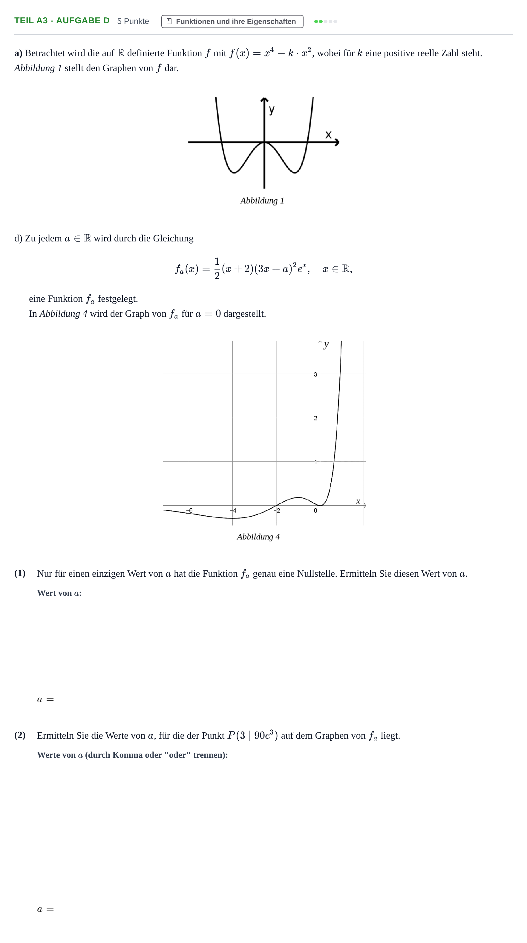 Aufgabenstellung: Teil A3 - Aufgabe d · Abitur NRW Mathematik LK · Haupttermin · GTR 2021