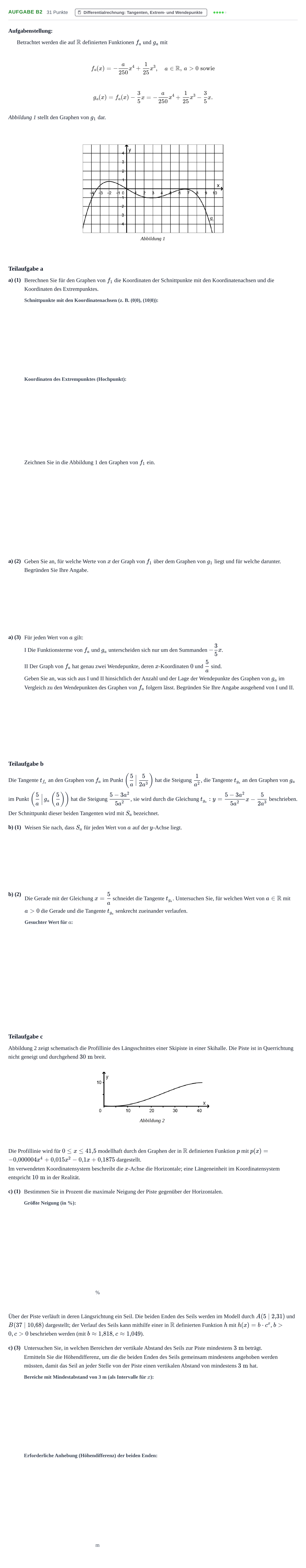 Aufgabenstellung: Aufgabe B2 - Differentialrechnung · Abitur NRW Mathematik LK · Haupttermin · GTR · Weiterbildungsk 2021