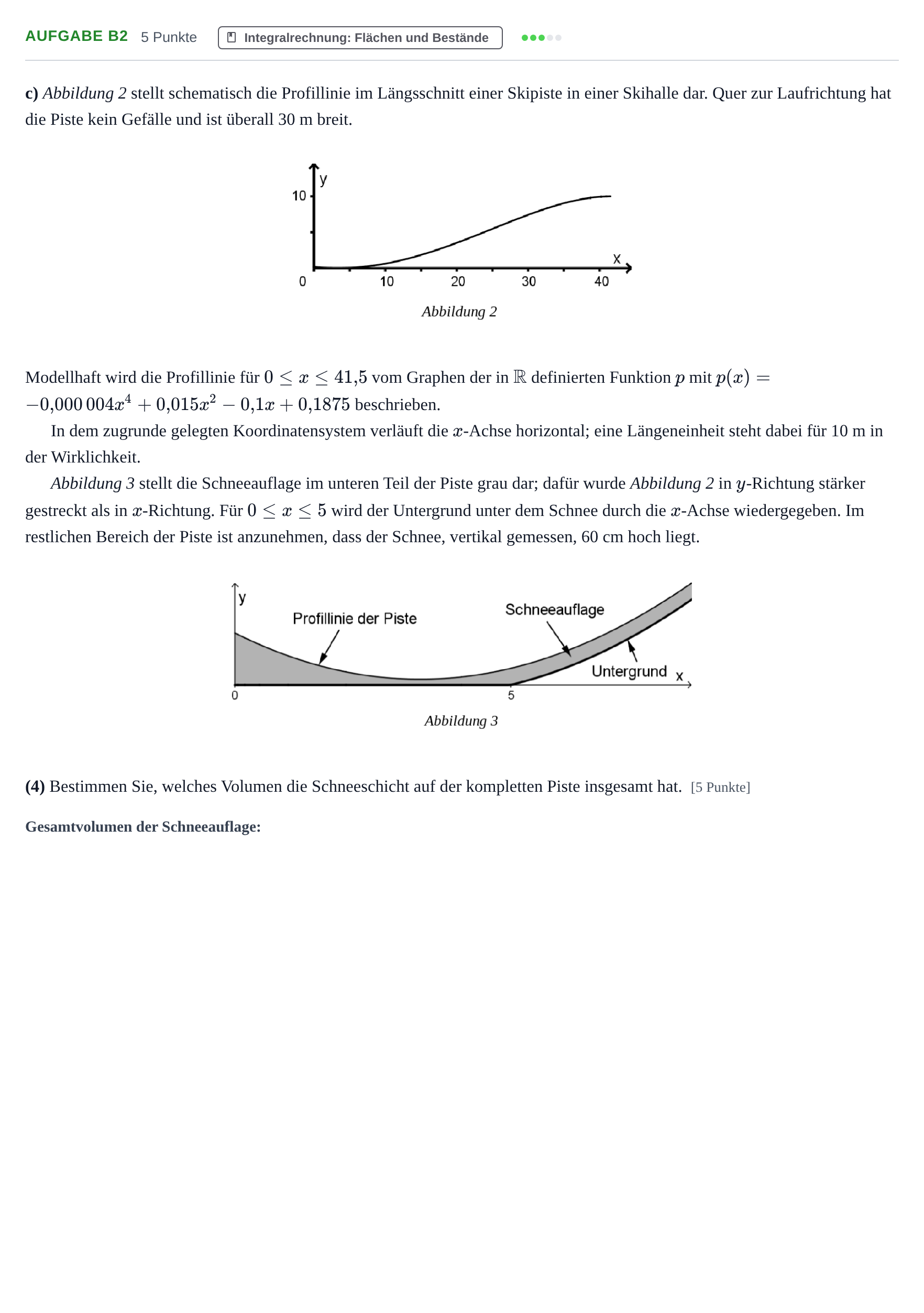 Aufgabenstellung: Aufgabe B2 - Integralrechnung · Abitur NRW Mathematik LK · Haupttermin · GTR · Weiterbildungsk 2021