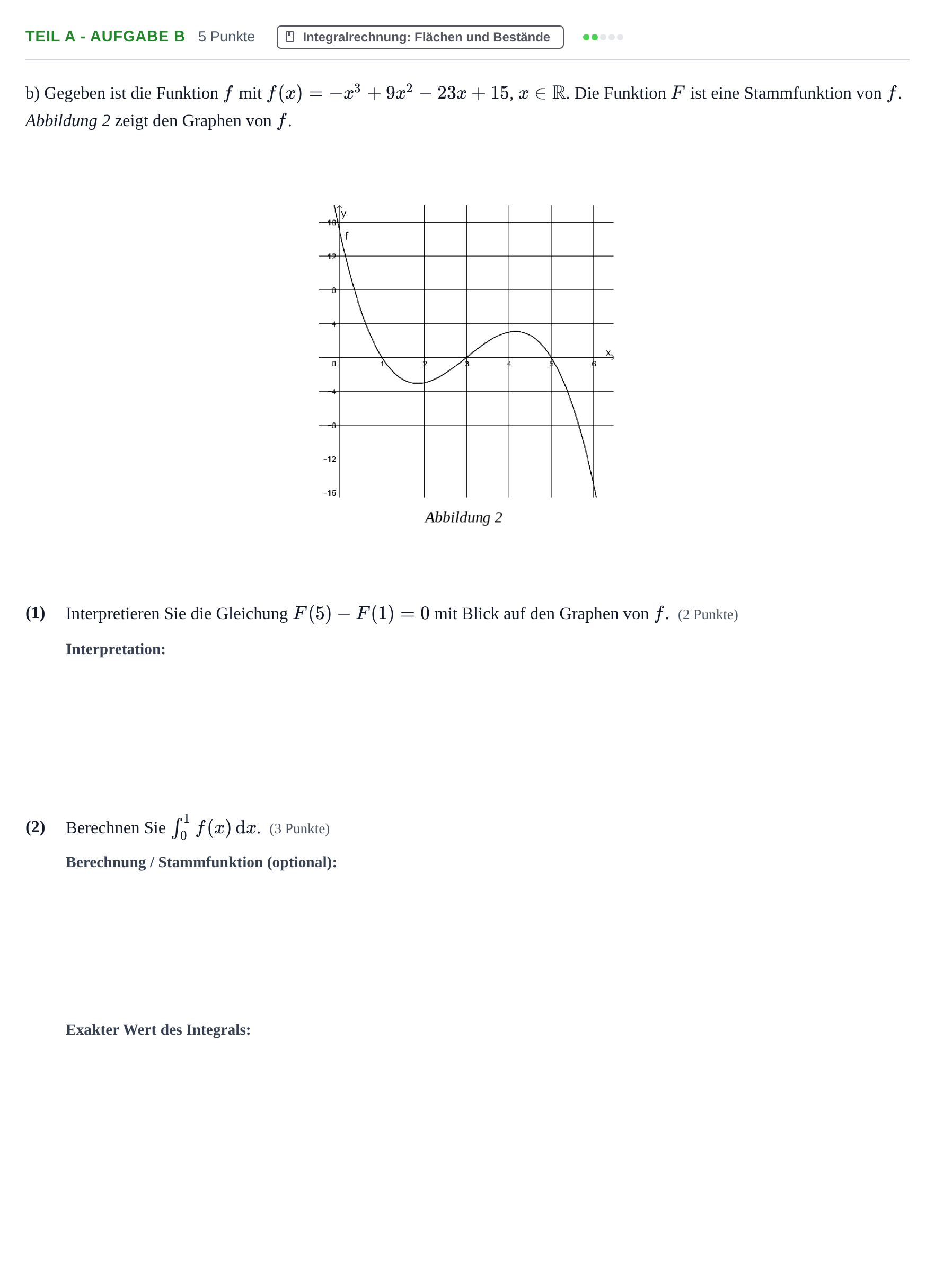 Aufgabenstellung: Teil A - Aufgabe b · Abitur NRW Mathematik LK · Haupttermin · GTR · Weiterbildungsk 2021