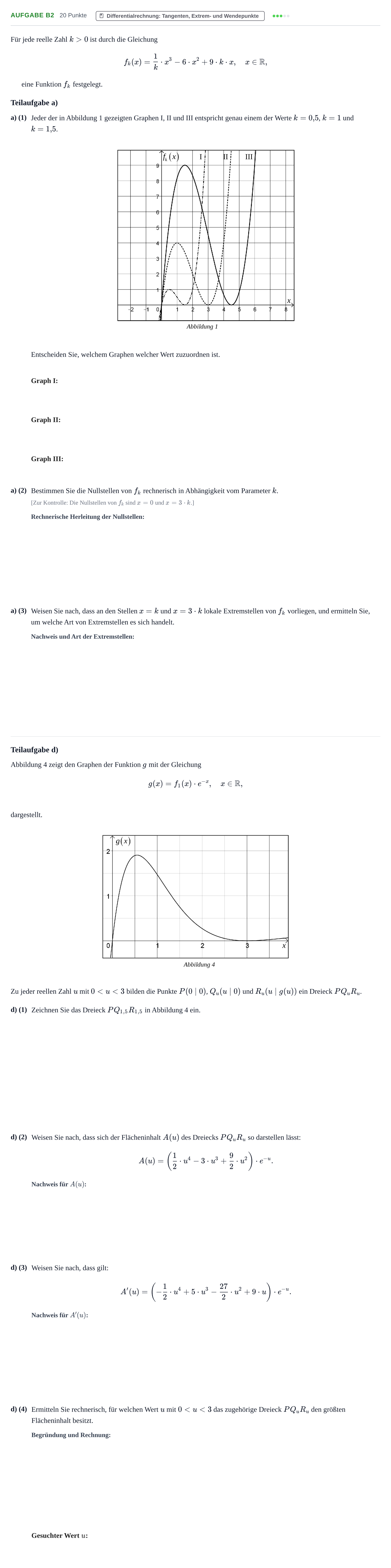 Aufgabenstellung: Aufgabe B2 - Differentialrechnung · Abitur NRW Mathematik LK · Haupttermin · GTR · Weiterbildungsk 2021