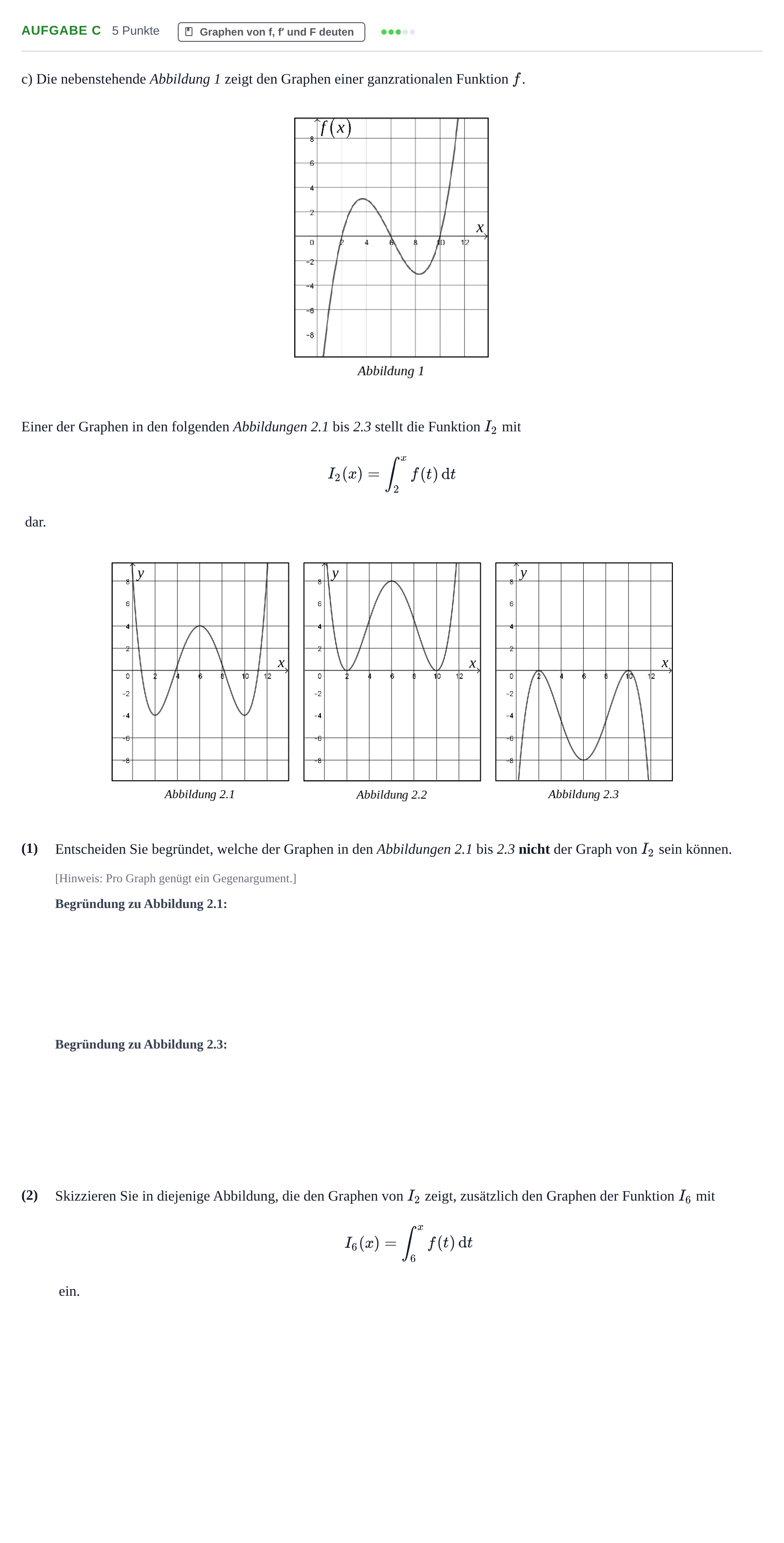 Aufgabenstellung: Aufgabe c · Abitur NRW Mathematik LK · Haupttermin · GTR · Weiterbildungsk 2021