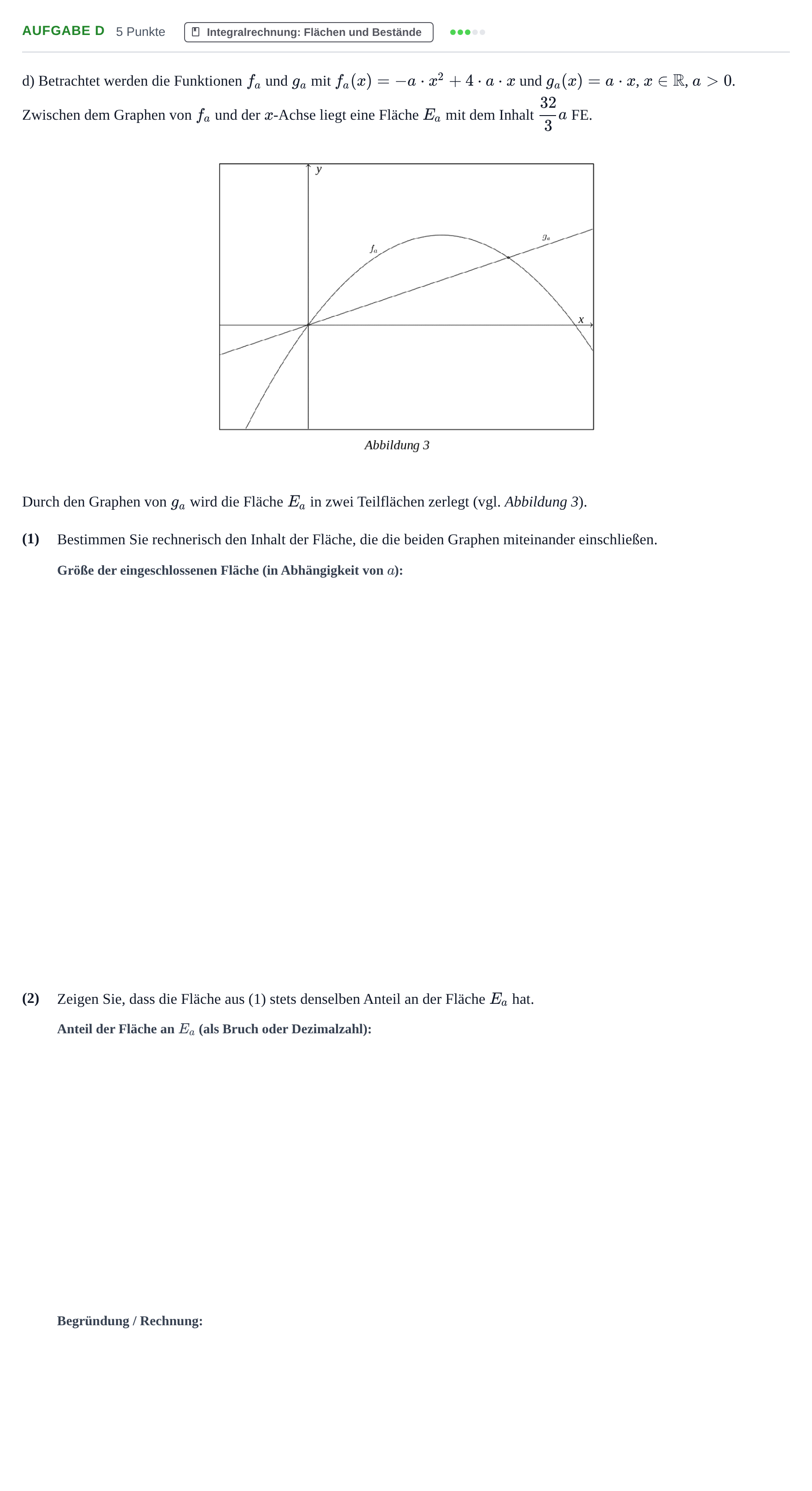 Aufgabenstellung: Aufgabe d · Abitur NRW Mathematik LK · Haupttermin · GTR · Weiterbildungsk 2021