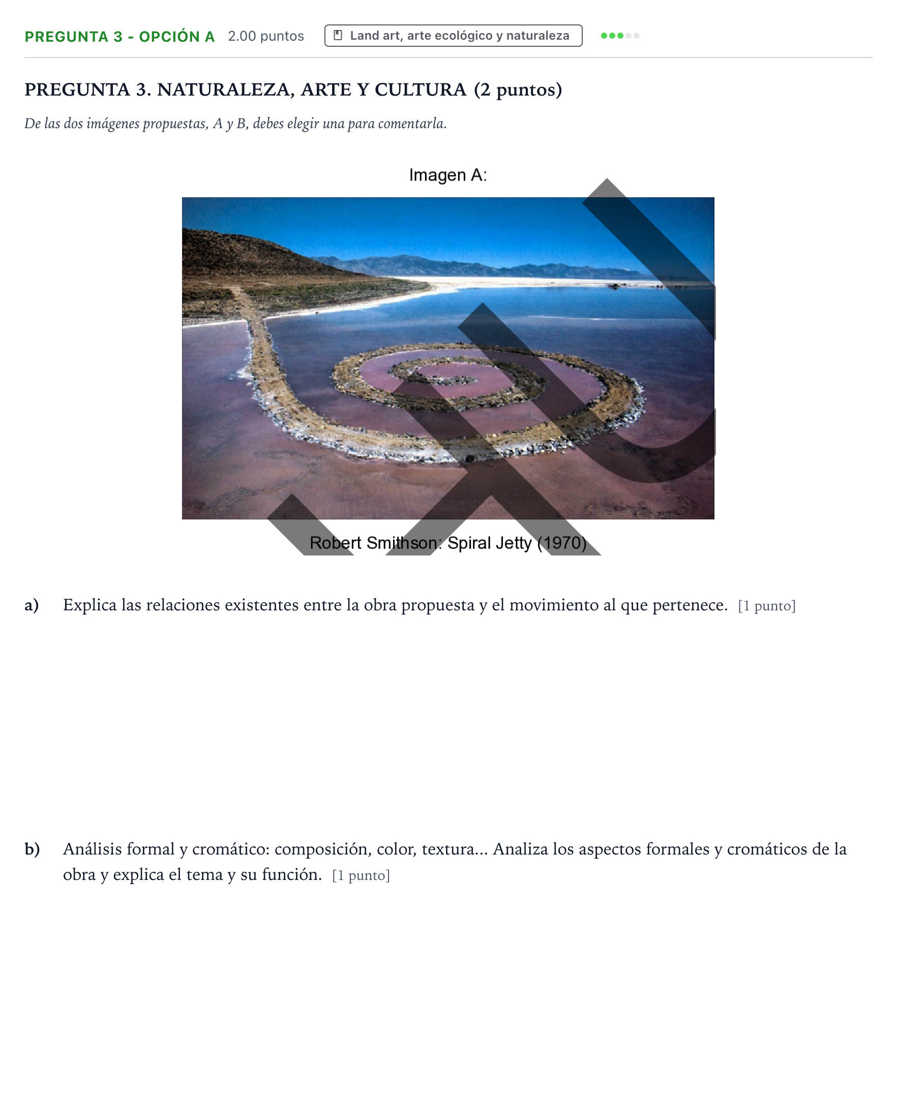 Enunciado: Pregunta 3 - Opción A · Movimientos Culturales y Artísticos PAU País Vasco Ordinaria 2025